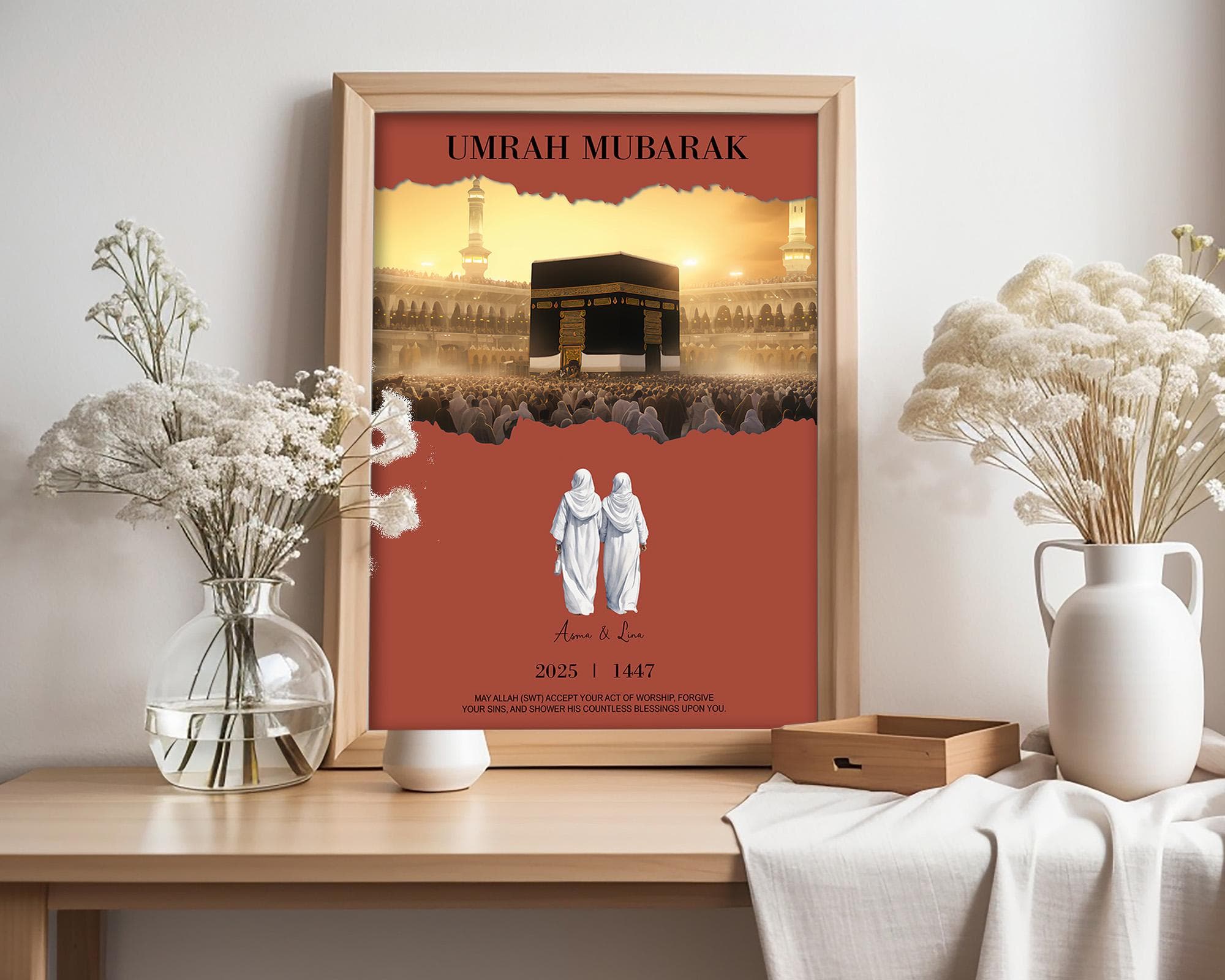 Hajj & Umrah Personalized Digital Print, Islamic Wall Art, Custom Gift for Pilgrims, Printable Decor - image 3