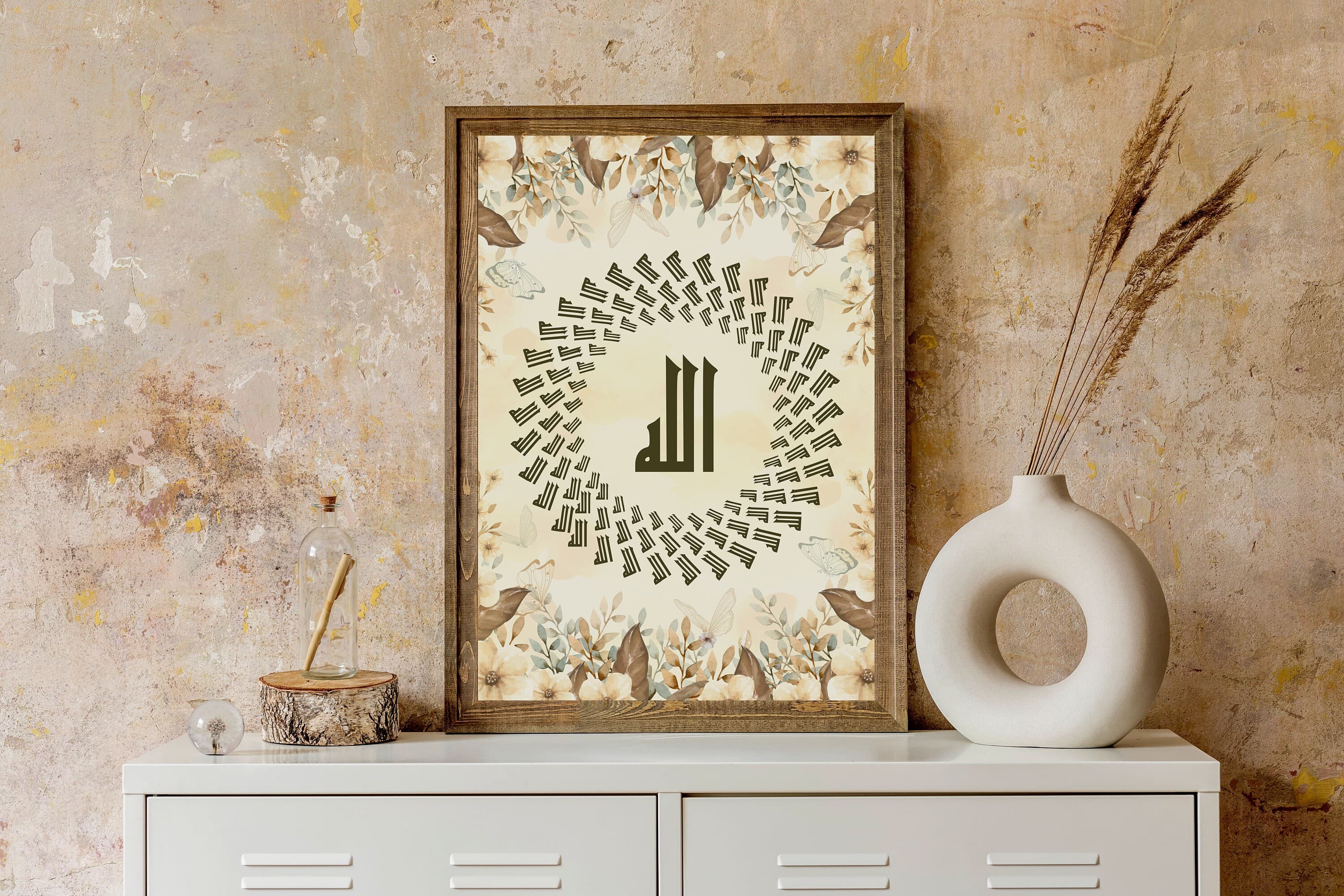 99 names of Allah, Islamic Wall Art, Islamic Calligraphy, Arabic Calligraphy-Asma ul Husna, Allah Names, Islamic Home Decor, Muslim Gifts