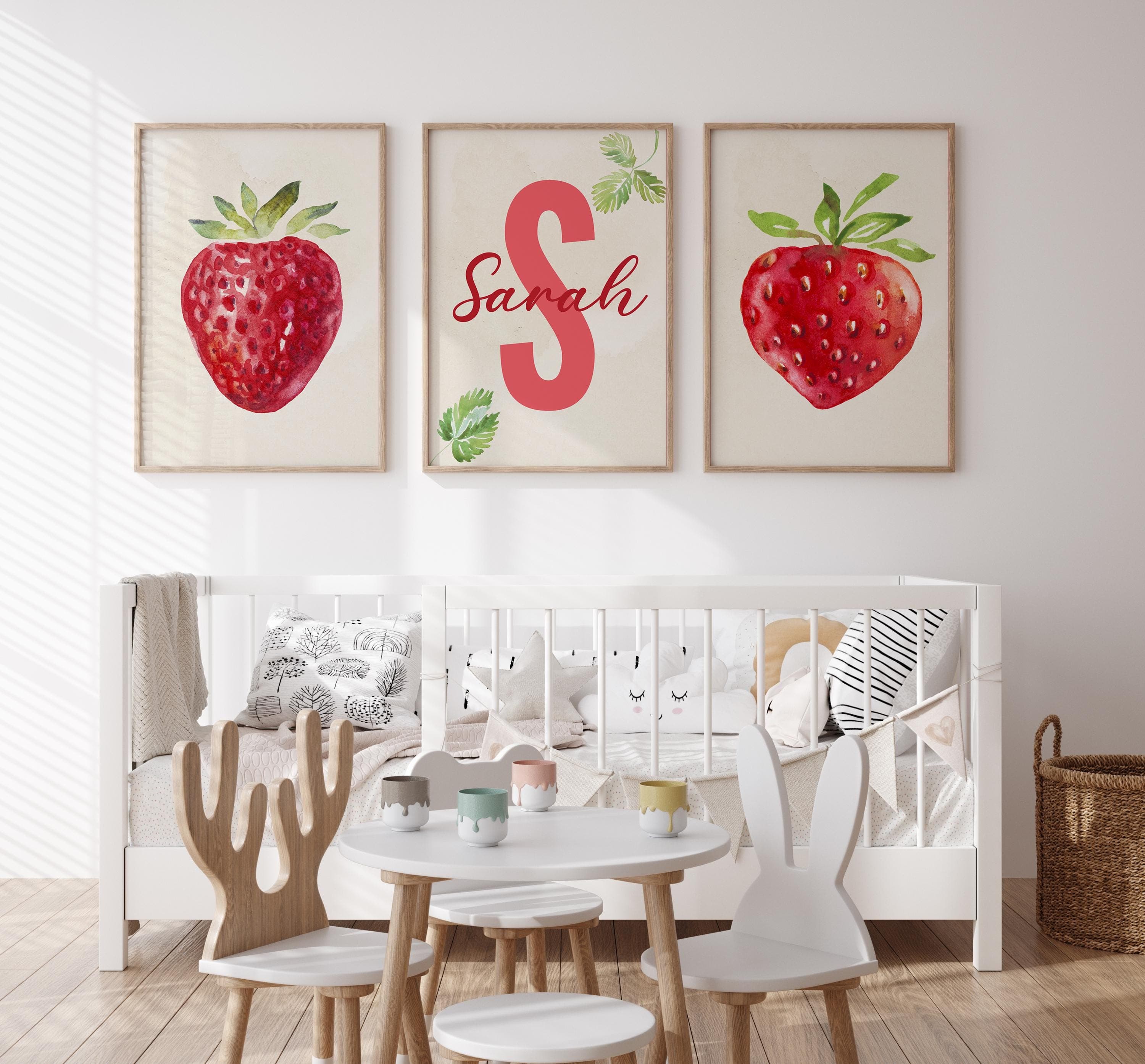 Girl nursery wall decor with berries