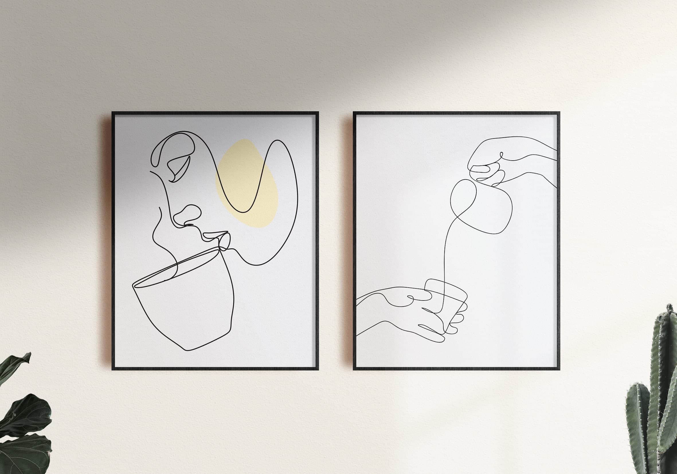Line Coffee Wall Art, Coffee Line Decor, Coffee Digital Print, Cafe Digital Printable, Cafe Wall Art, Kitchen Digital Print, Kitchen Decor