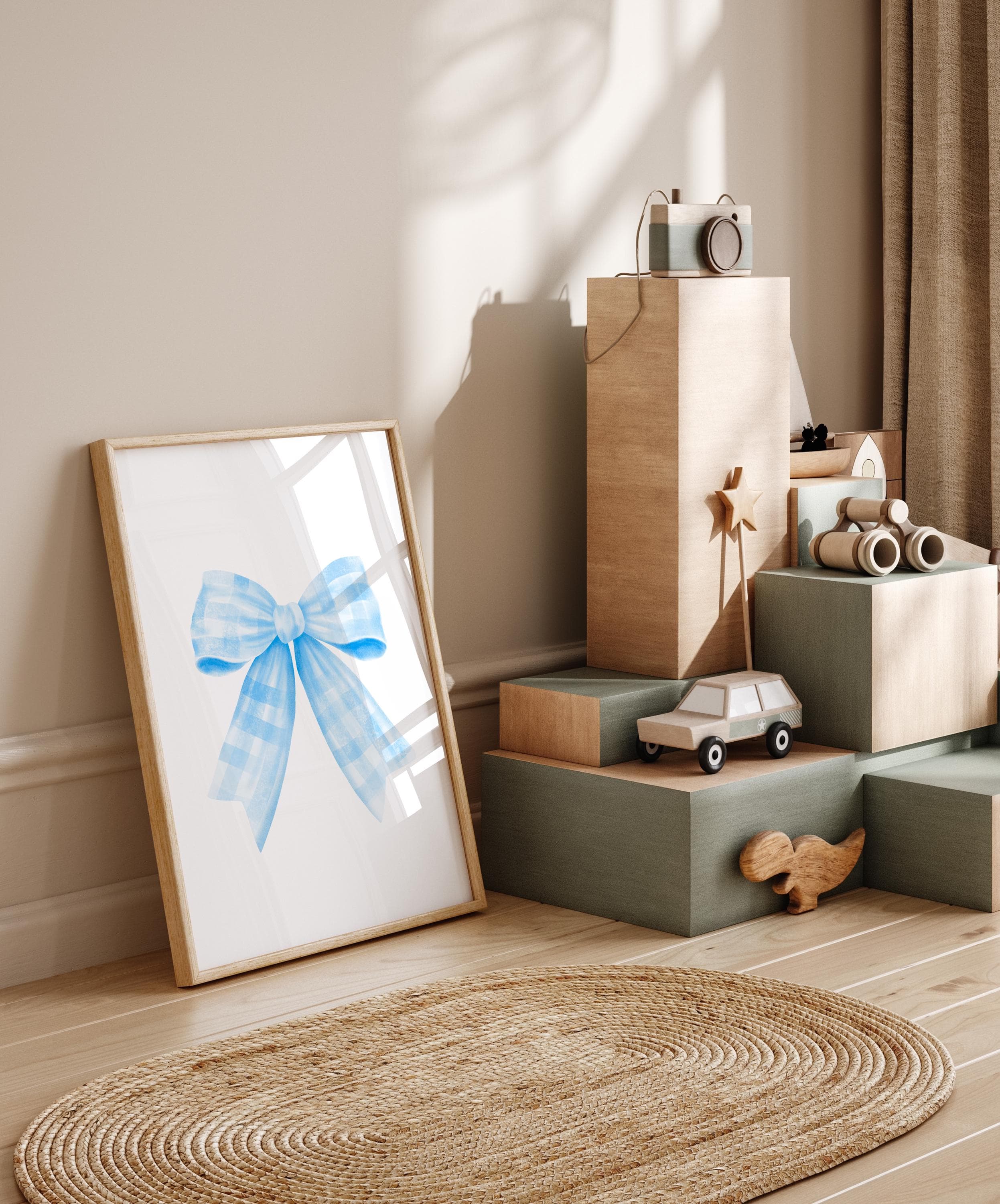 minimalist nursery bow decor