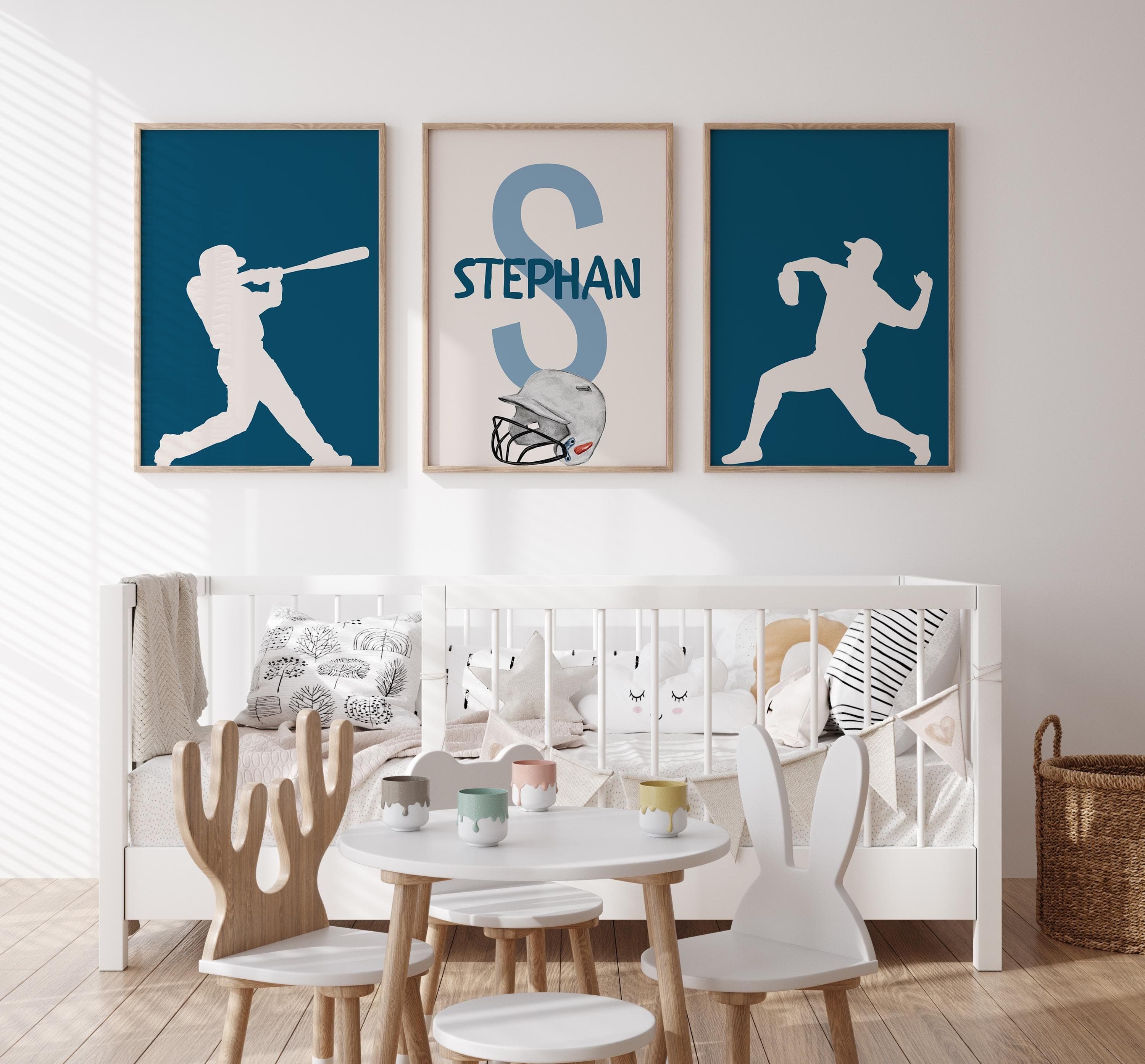 sports wall art for boys room