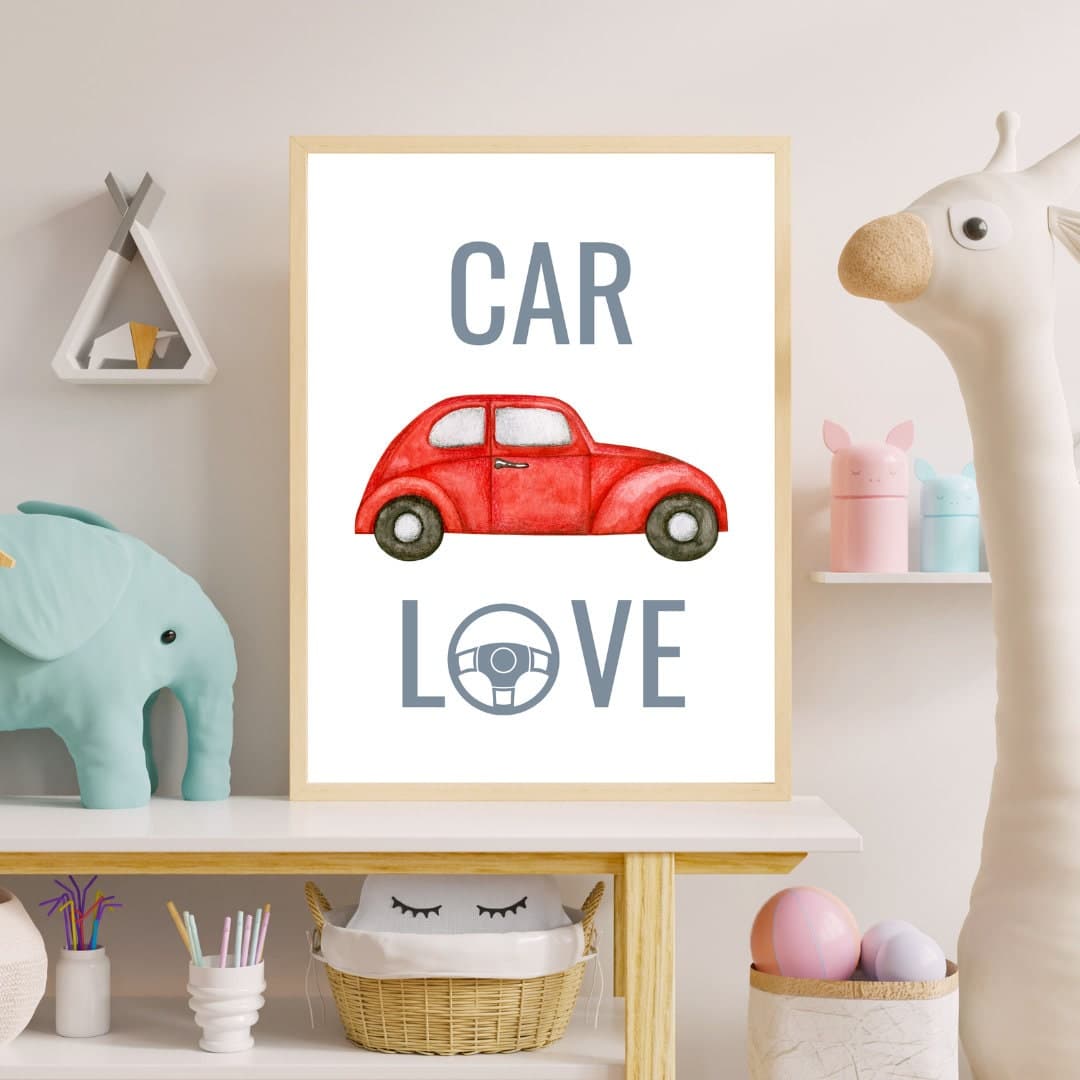 Personalized Car Themed 3-Piece Wall Art Set for Boy's Room | Custom Name Canvas Prints | Kids Bedroom Decor | Unique Gift Idea | Digital - image 5