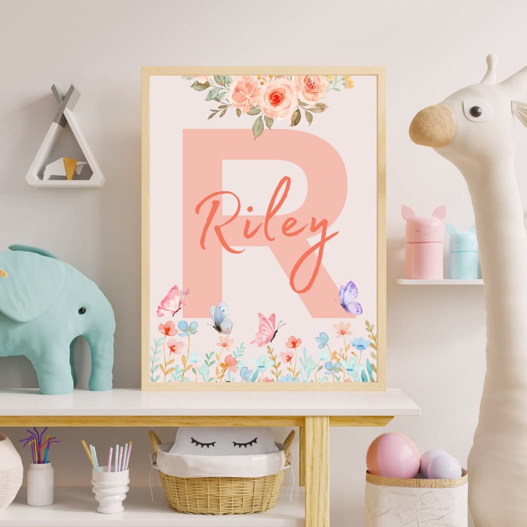 Butterfly Dreams Nursery Art - Personalized Babygirl Name Print - Custom Wall Decor - Baby Shower Gift - Digital Nursery Print - image 4