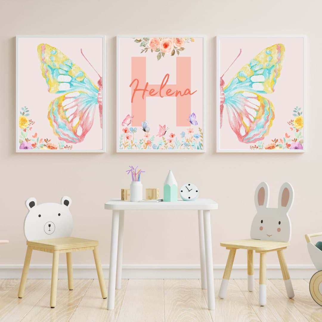 Butterfly Dreams Nursery Art - Personalized Babygirl Name Print - Custom Wall Decor - Baby Shower Gift - Digital Nursery Print - image 3