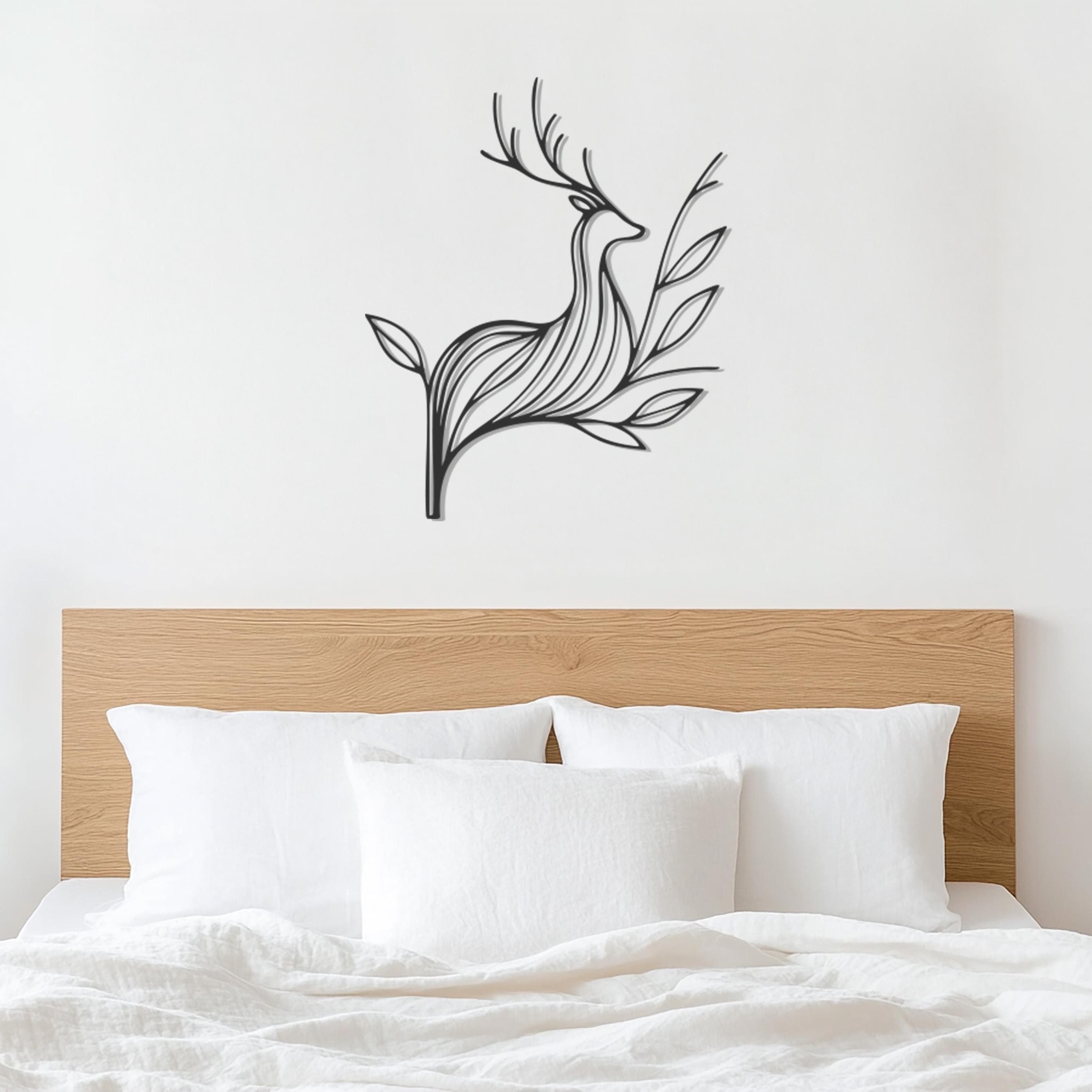 Minimalist Deer Metal Wall Art, Geometric Nature Decor, Wildlife Wall Sculpture, Modern Rustic Home Accent, Forest Metal Animal Silhouette - image 5