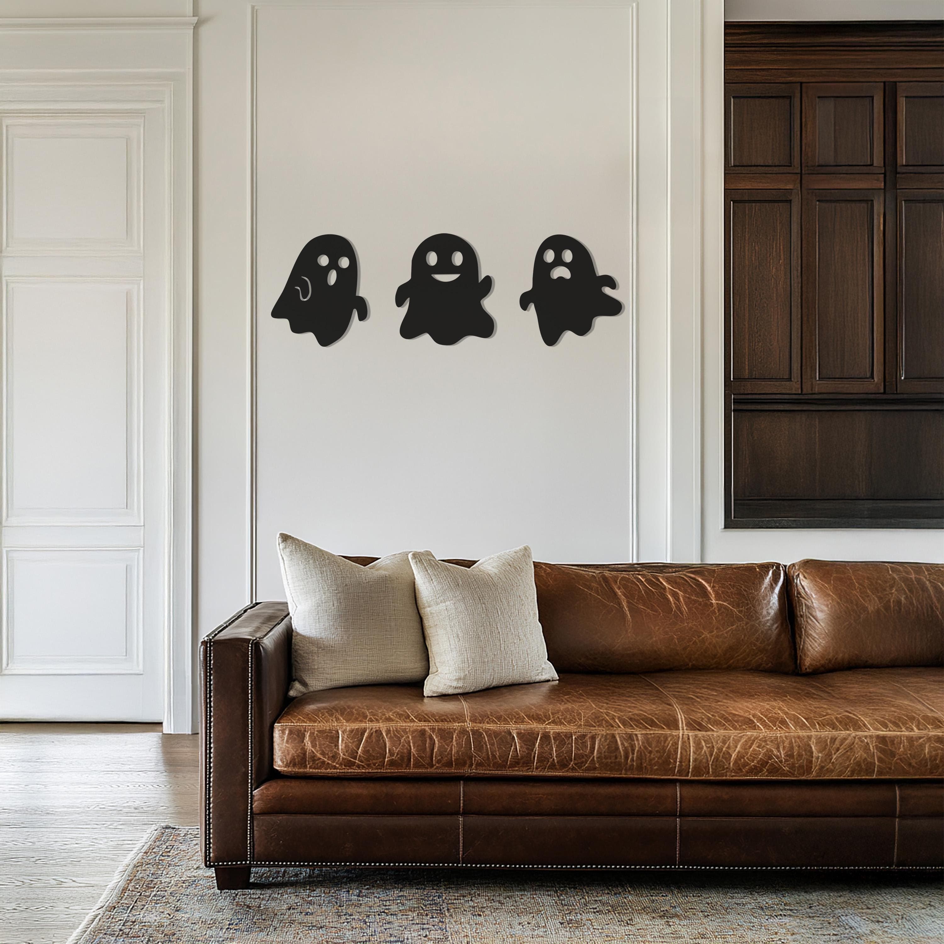 3 Piece Ghost Metal Wall Art Set, Halloween Decor, Spooky Home Accent, Cute Ghost Wall Hanging, Set of 3 Ghosts, Fun Halloween Wall Art - image 3