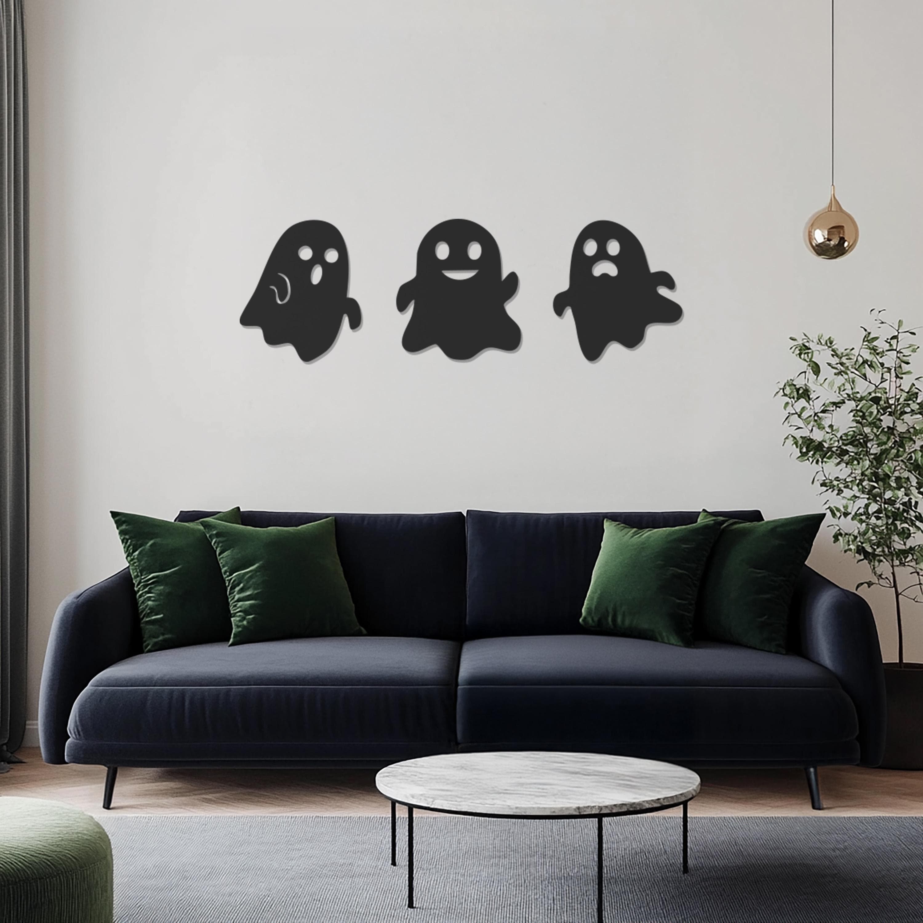 3 Piece Ghost Metal Wall Art Set, Halloween Decor, Spooky Home Accent, Cute Ghost Wall Hanging, Set of 3 Ghosts, Fun Halloween Wall Art - image 4