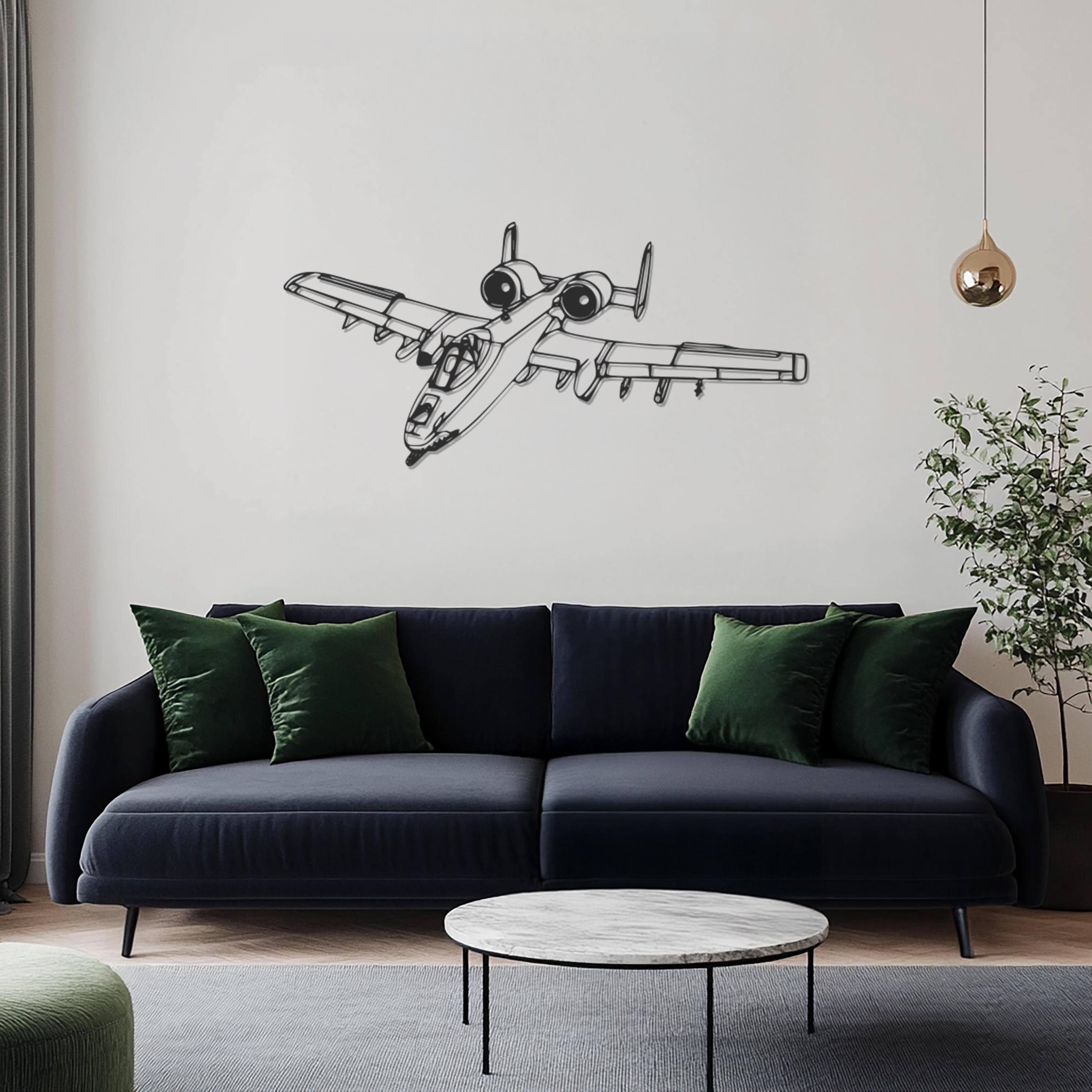 A-10 Warthog Metal Wall Art, Military Jet Fighter Metal Wall Decor, Modern Aircraft Home Decoration, Pilot Gift, Unique Aviation Accent - image 3