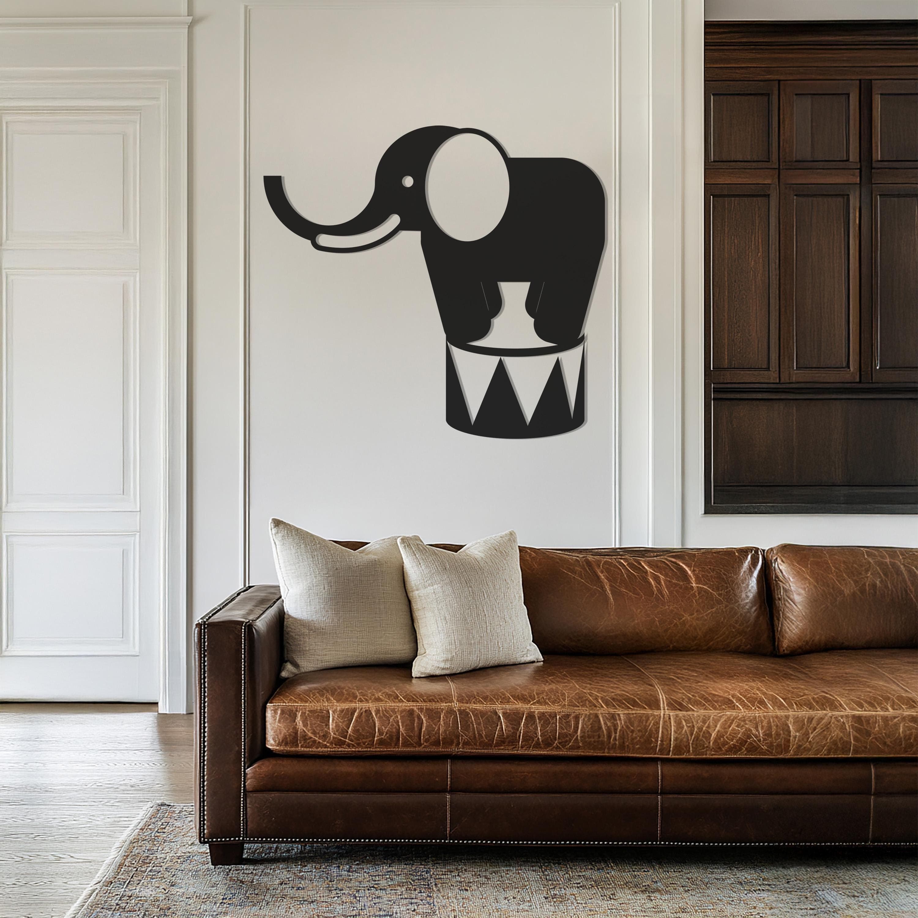 Elephant Metal Wall Art, Circus Animal Decor, Cute Animal Wall Hanging, Nursery Wall Decor, Playful Metal Sign, Wall Hangings, Gift For Kids