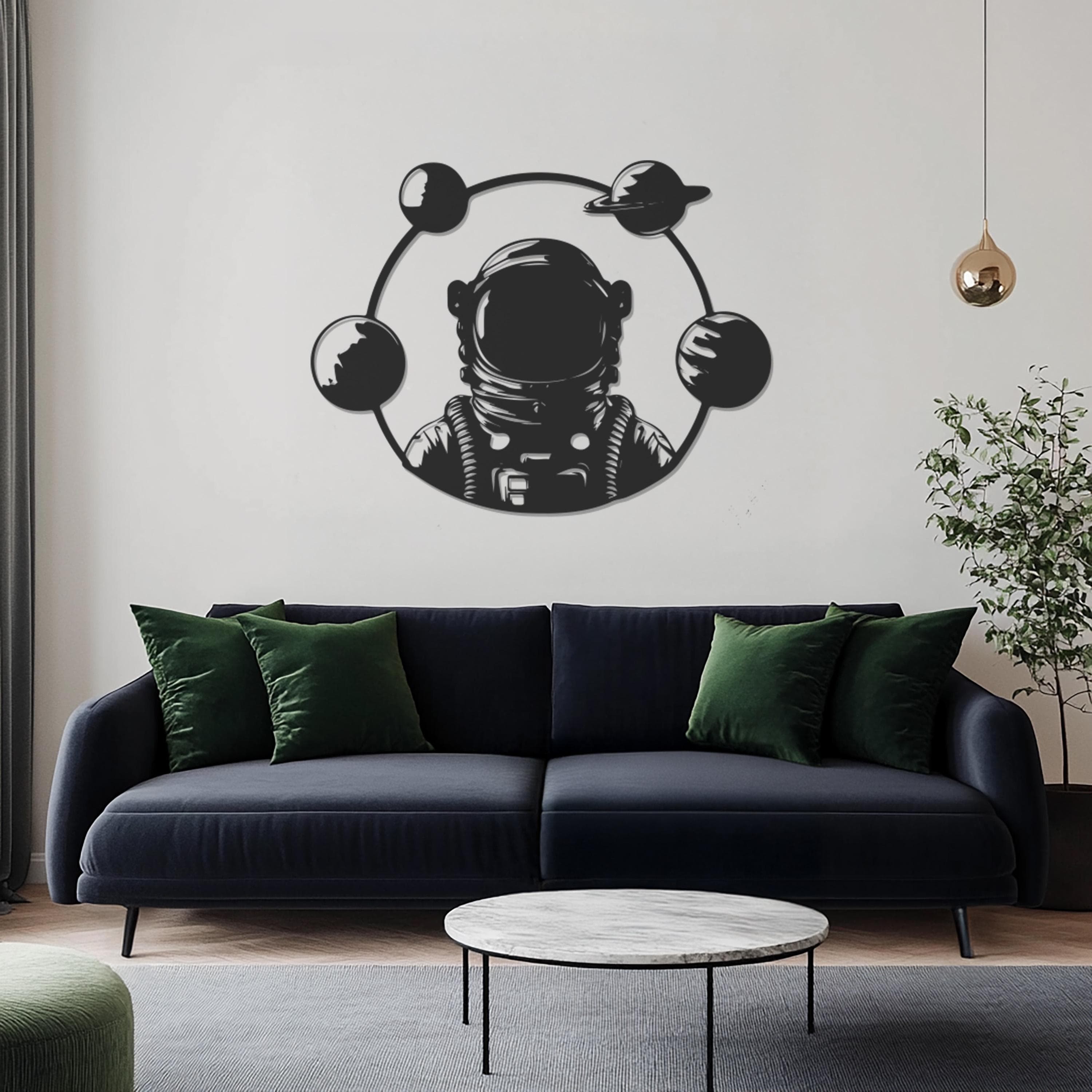 Astronaut Metal Wall Art, Cosmic Wall Decor, Metal Wall Sculpture, Astronaut Wall Hanging, Astronaut Metal Wall Sign, Housewarming Gift - image 3