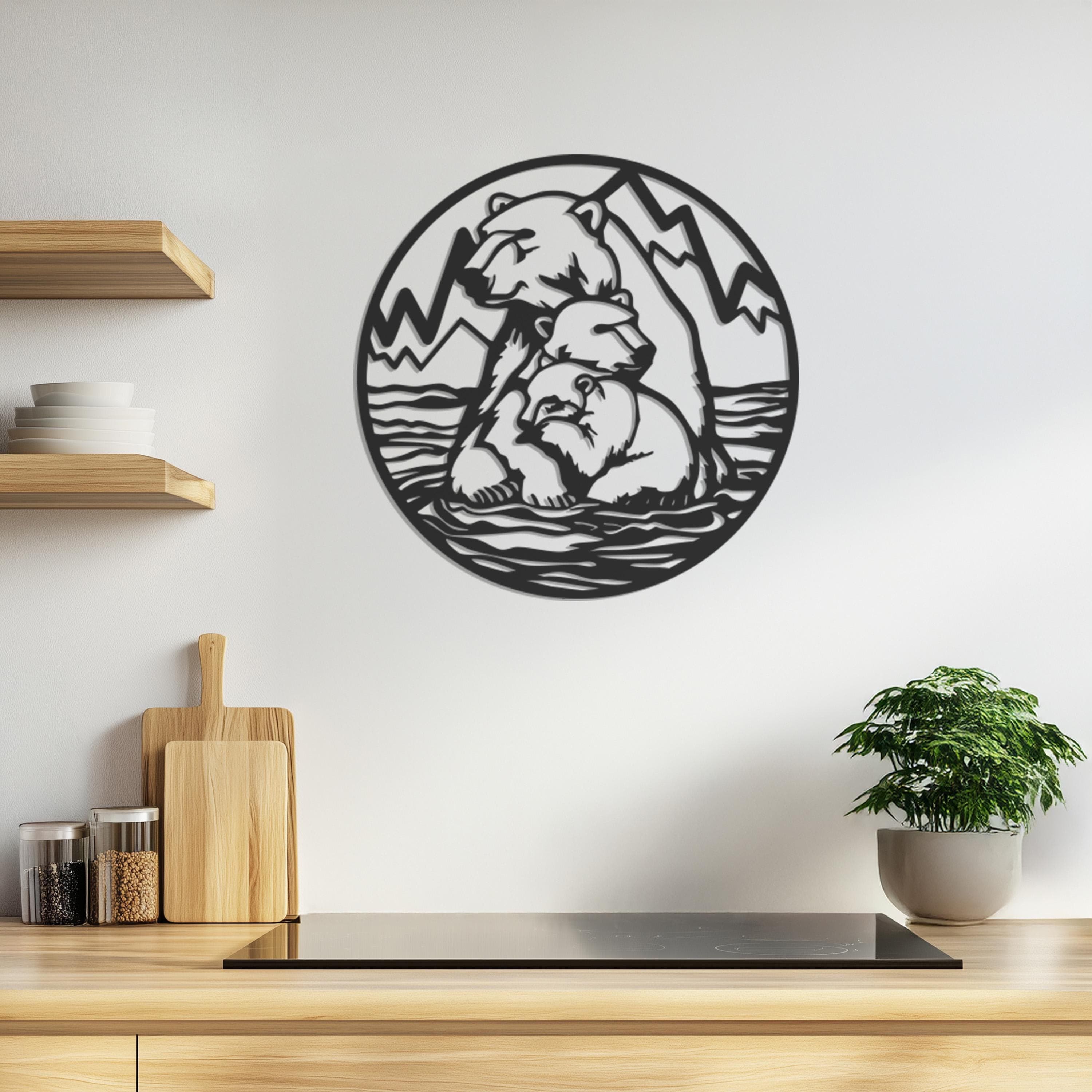 Polar Bear Metal Wall Art Decor, Wildlife Modern Metal Wall Hanging, Arctic Animal Home Decor, Gift For Nature Lovers, Rustic Cabin Accent