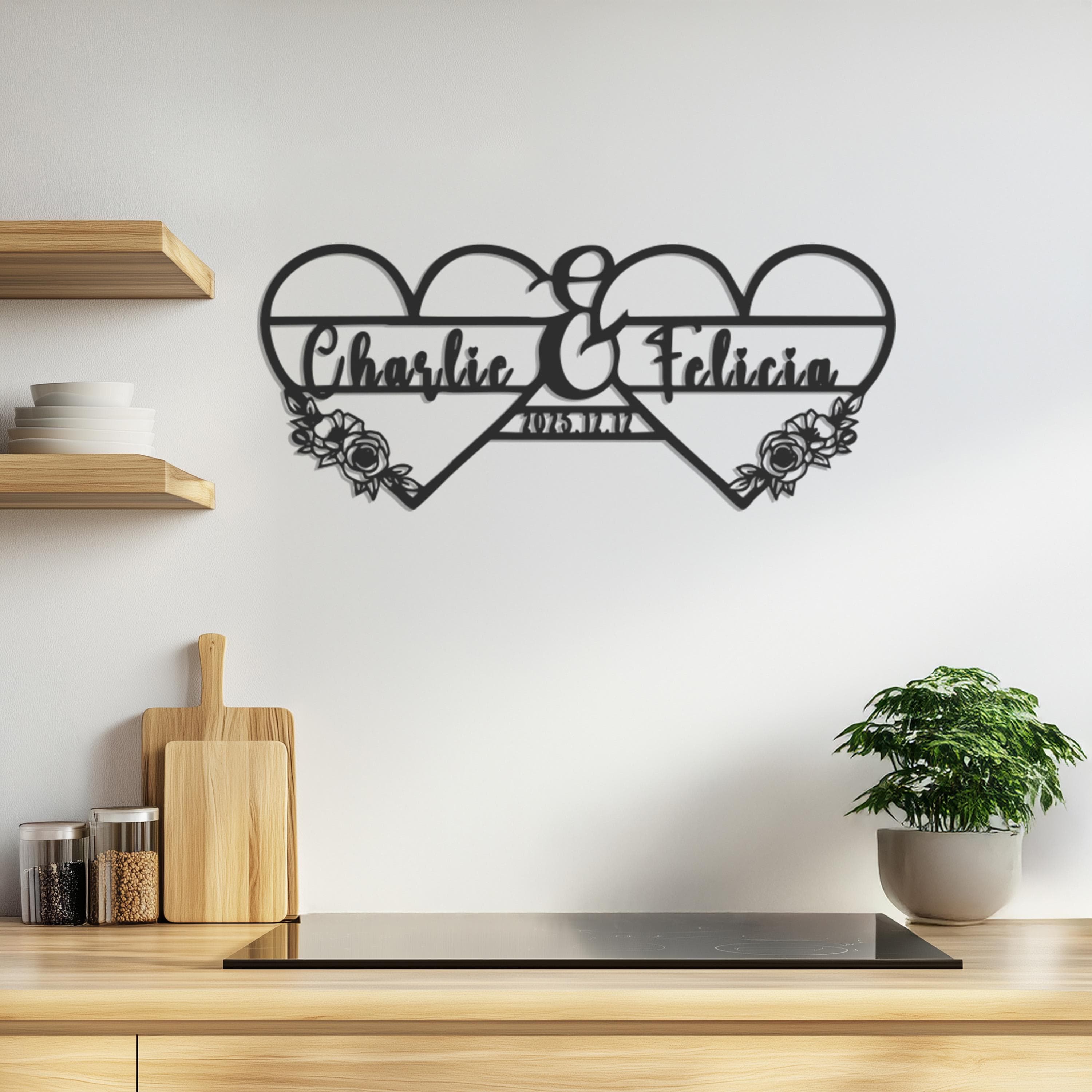 Personalized Metal Wall Art, Custom Couples Name And Date Sign, Romantic Home Decor, Wedding Gift, Anniversary Gift, Unique Wall Art - image 4