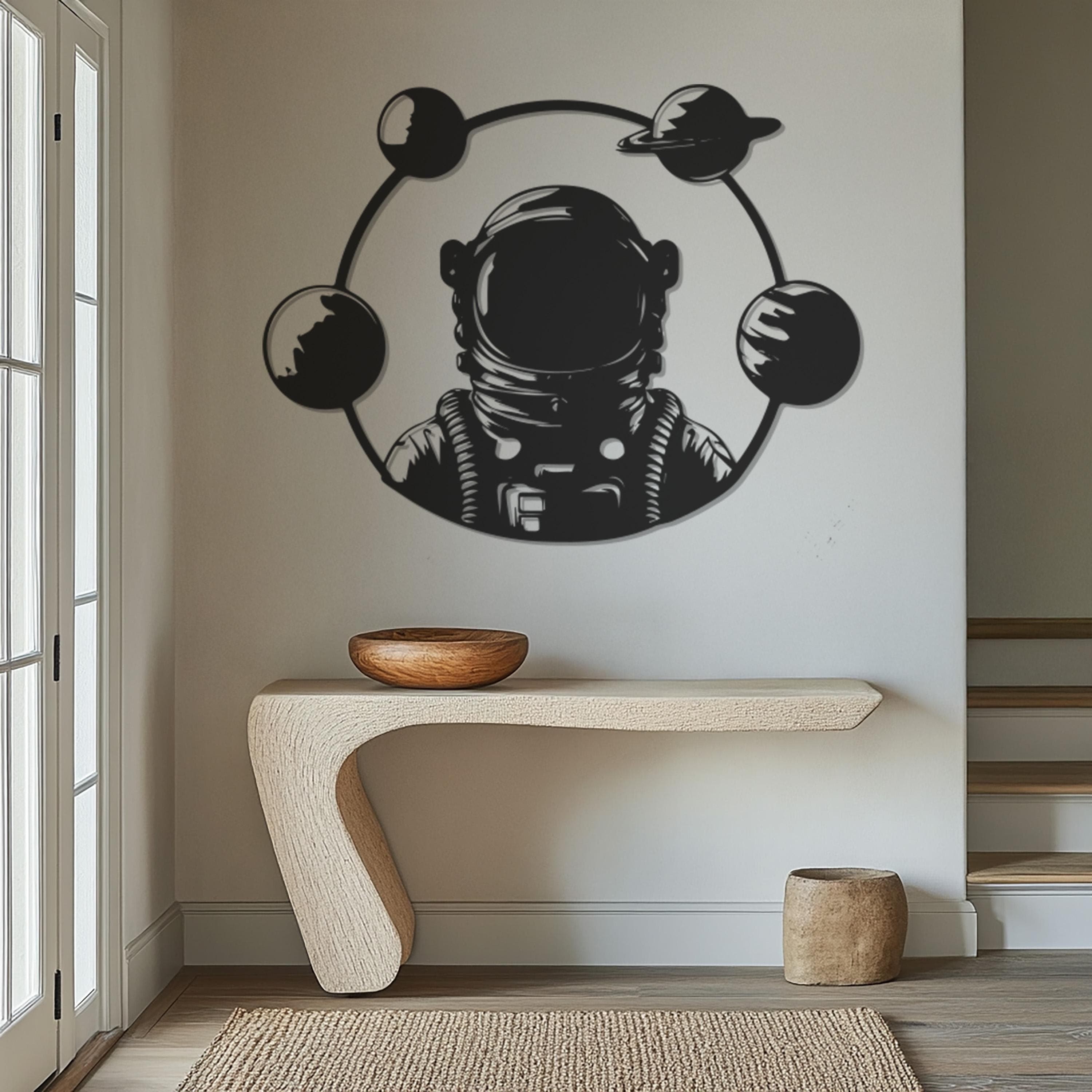 Astronaut Metal Wall Art, Cosmic Wall Decor, Metal Wall Sculpture, Astronaut Wall Hanging, Astronaut Metal Wall Sign, Housewarming Gift