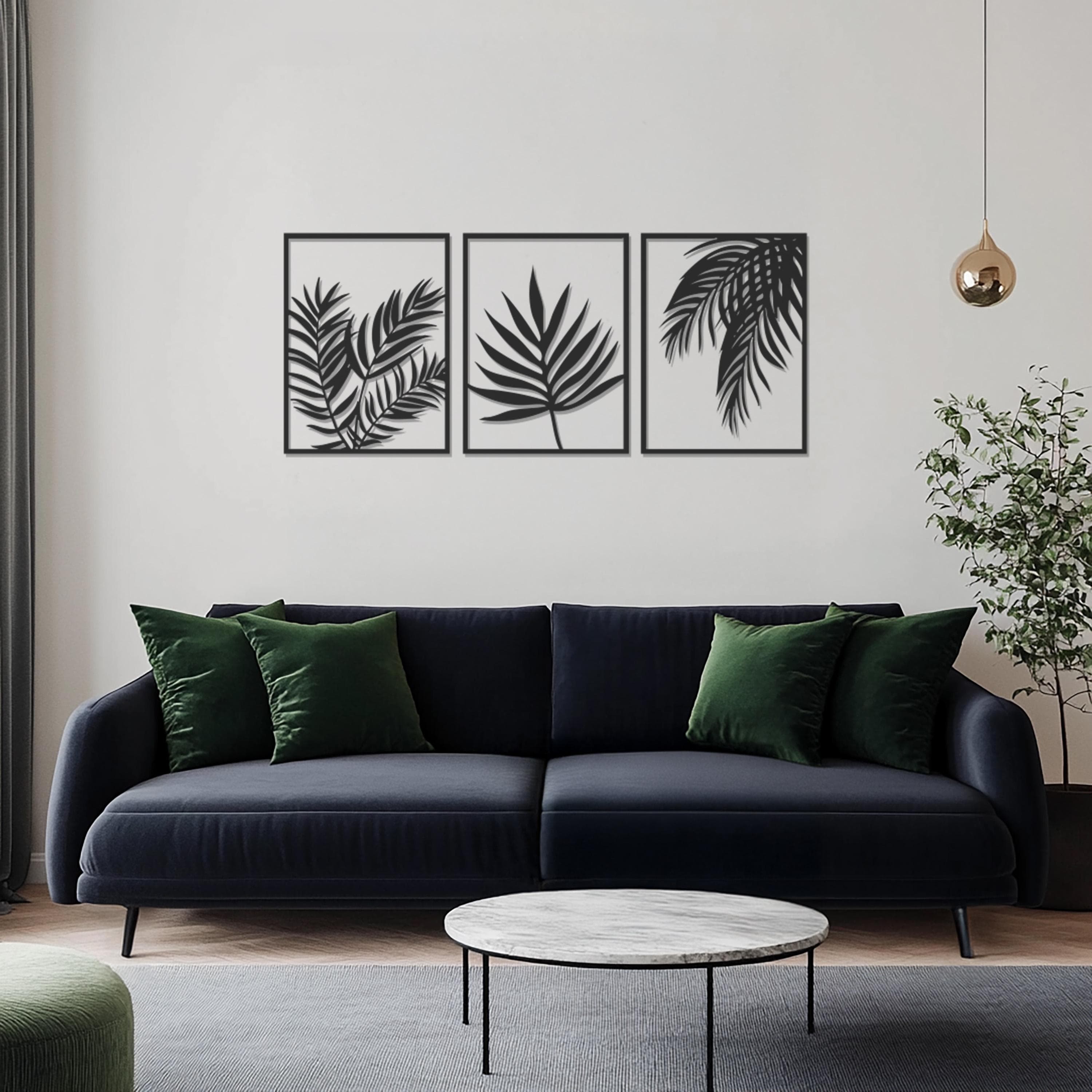 Set of 3 Tropical Leaf Metal Wall Art, Botanical Wall Decor, Minimalist Plant Decor, Modern Wall Decor, Leaf Wall Art, Gift For Plant Lovers