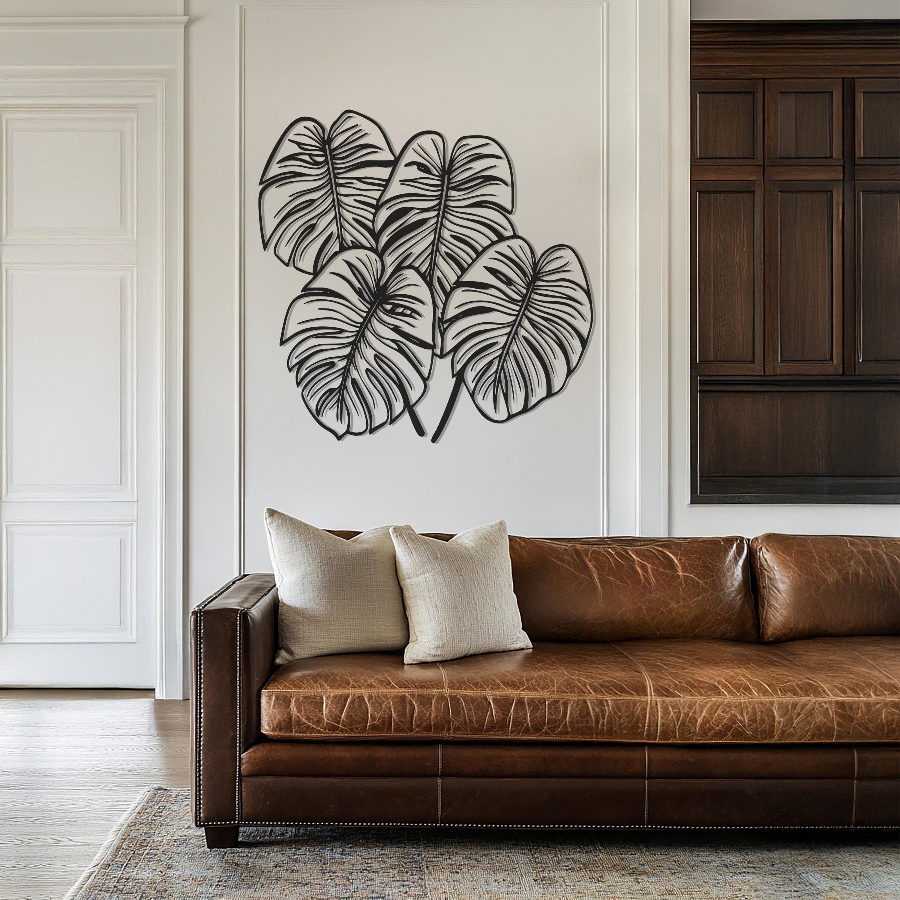 Leaf Metal Wall Art, Tropical Plant Silhouette Decor, Botanical Wall Decor, Minimalist Wall Decor, Wall Art, Metal Plant Sign, Gift For Her