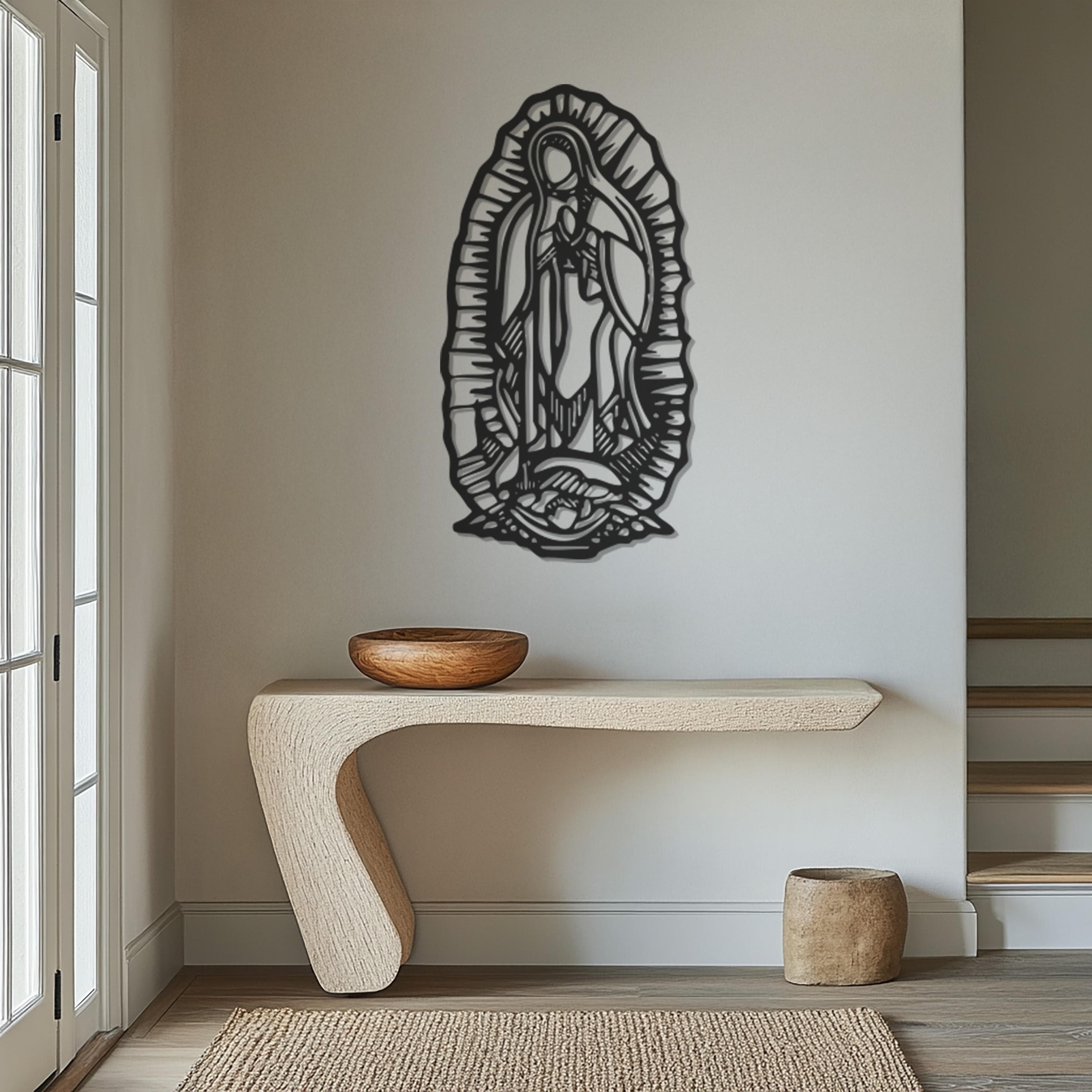 Virgin Mary Metal Wall Art, Religious Metal Wall Decor For Home Or Prayer Room, Catholic Faith Gift, Our Lady Laser Cut Wall Hanging