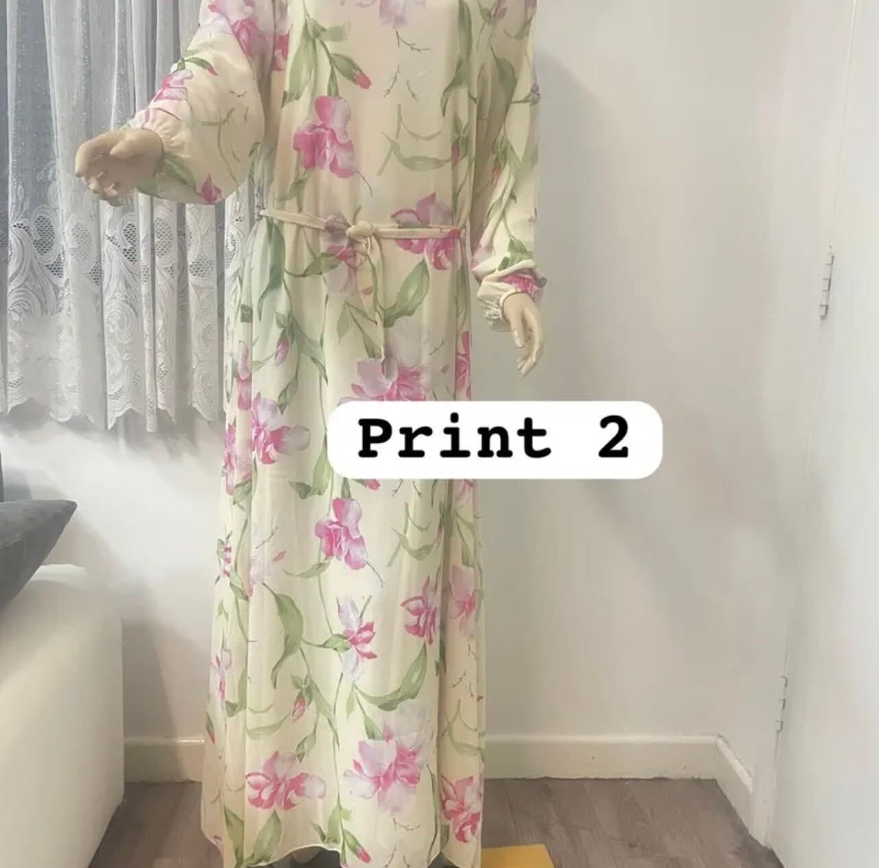 chiffon maxi dress with belt - image 3