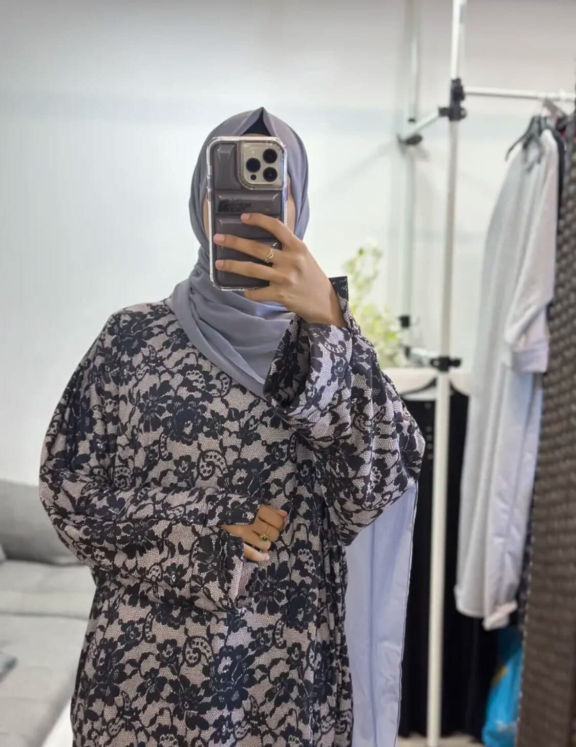 free size batwing slit sleeve style winter abaya - image 5