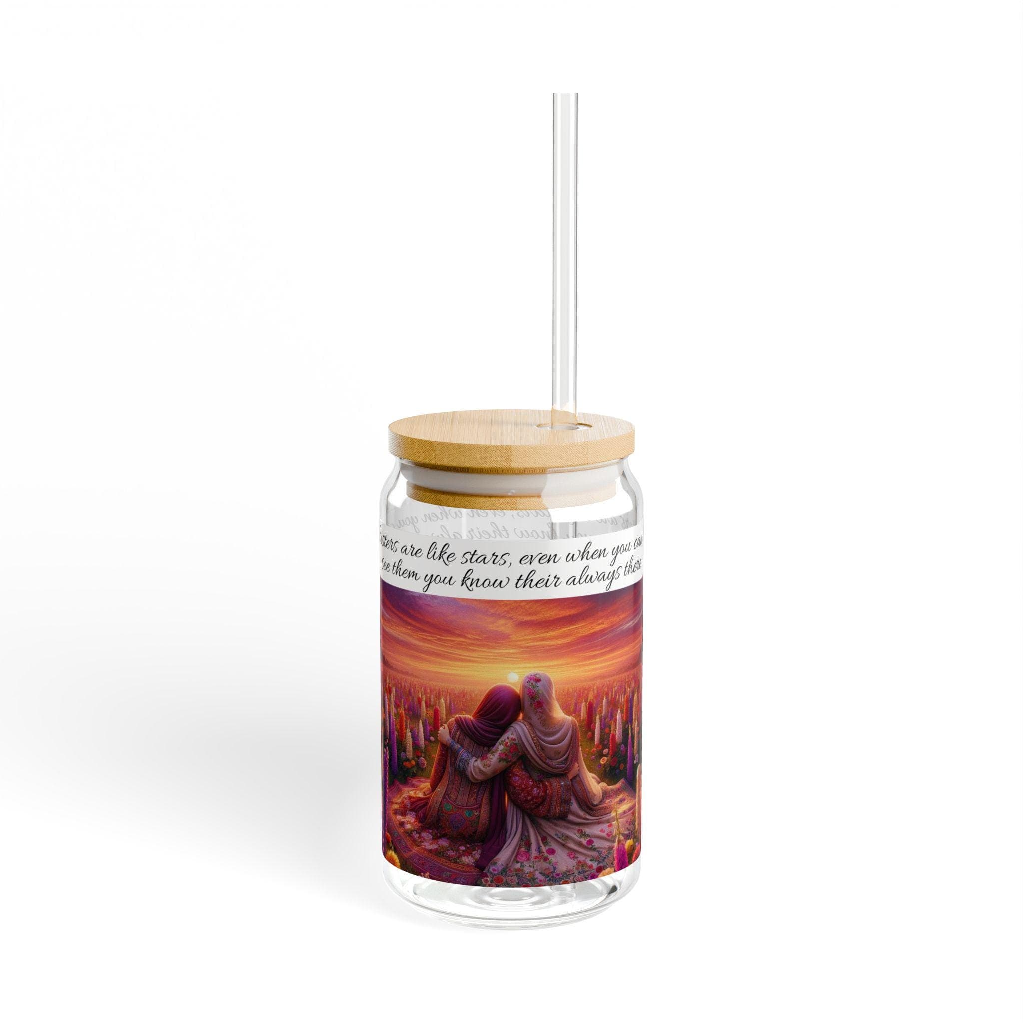 Desi Sisters glass sipper South Asian Muslim women cup Gift for Desi Muslim Sisters Eid Gift for South Asian Muslim Sisters glass sipper
