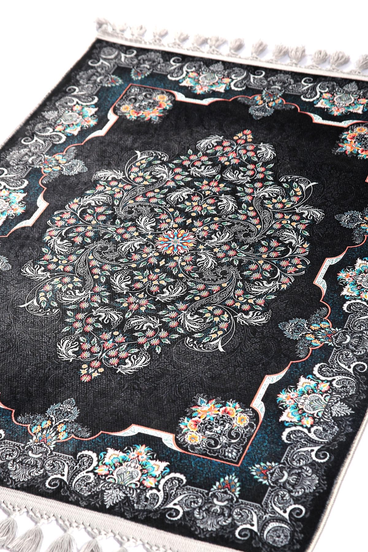 Turkish Prayer Rug | Soft Silky Rugs | Arabian Carpet Style | Gebetsmatte | Praying Mat - image 5