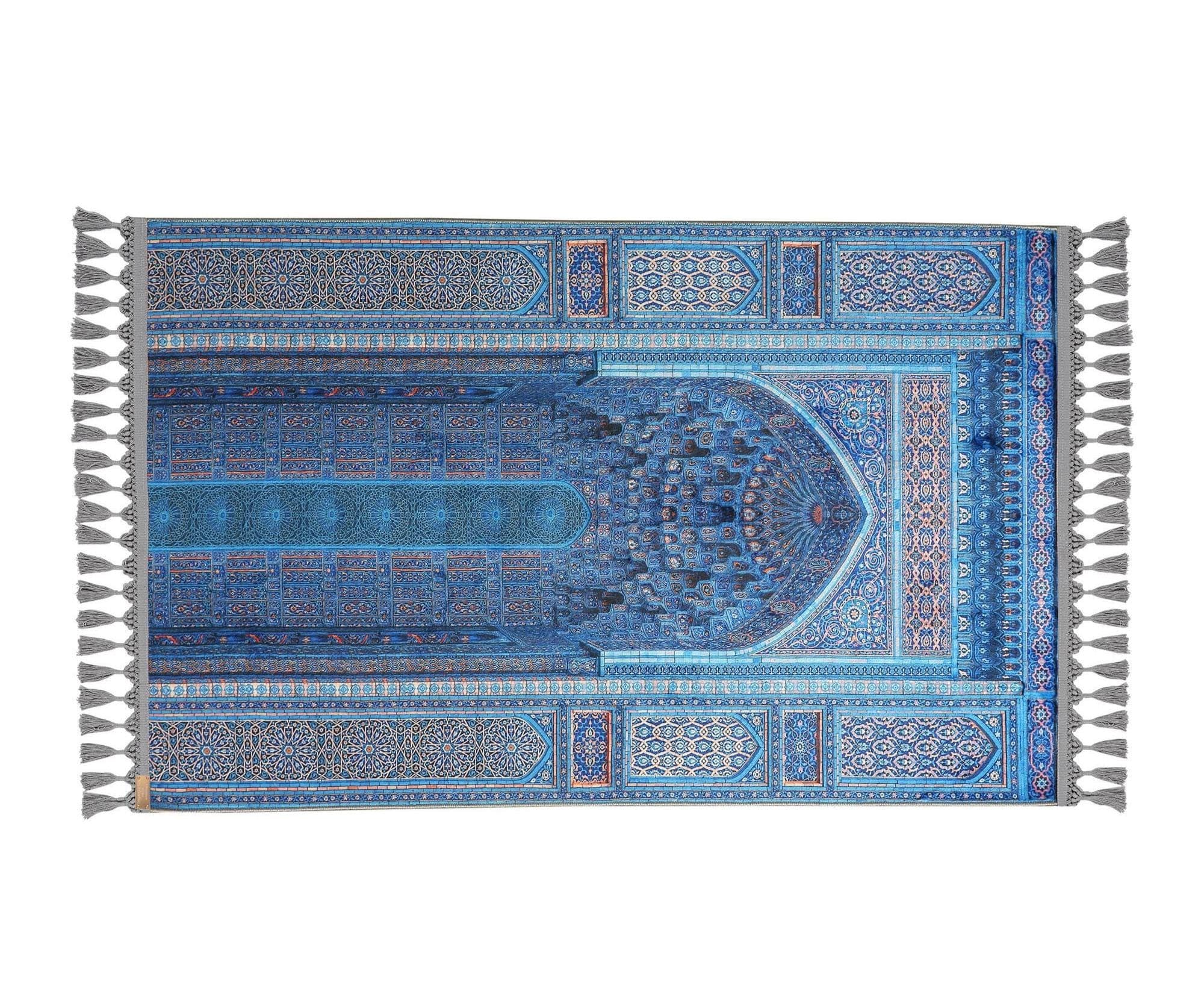 CUSTOM ISLAMIC PRAYER RUG WITH NAME – BLUE MIHRAB DESIGN FOR PRAYER & GIFT
✅ Low‑pile textured surface – Soft and comfortable for daily salah
✅ Lightweight yet durable – Perfect for women, men, parents, grandparents
✅ Backing: Non‑slip woven cotton – Secure on all flooring types
✅ Surface: Flat, lint‑free, ultra‑soft texture – Gentle on skin, protects knees
✅ Cleaning: Machine‑washable at 30°C – Robot vacuum friendly
