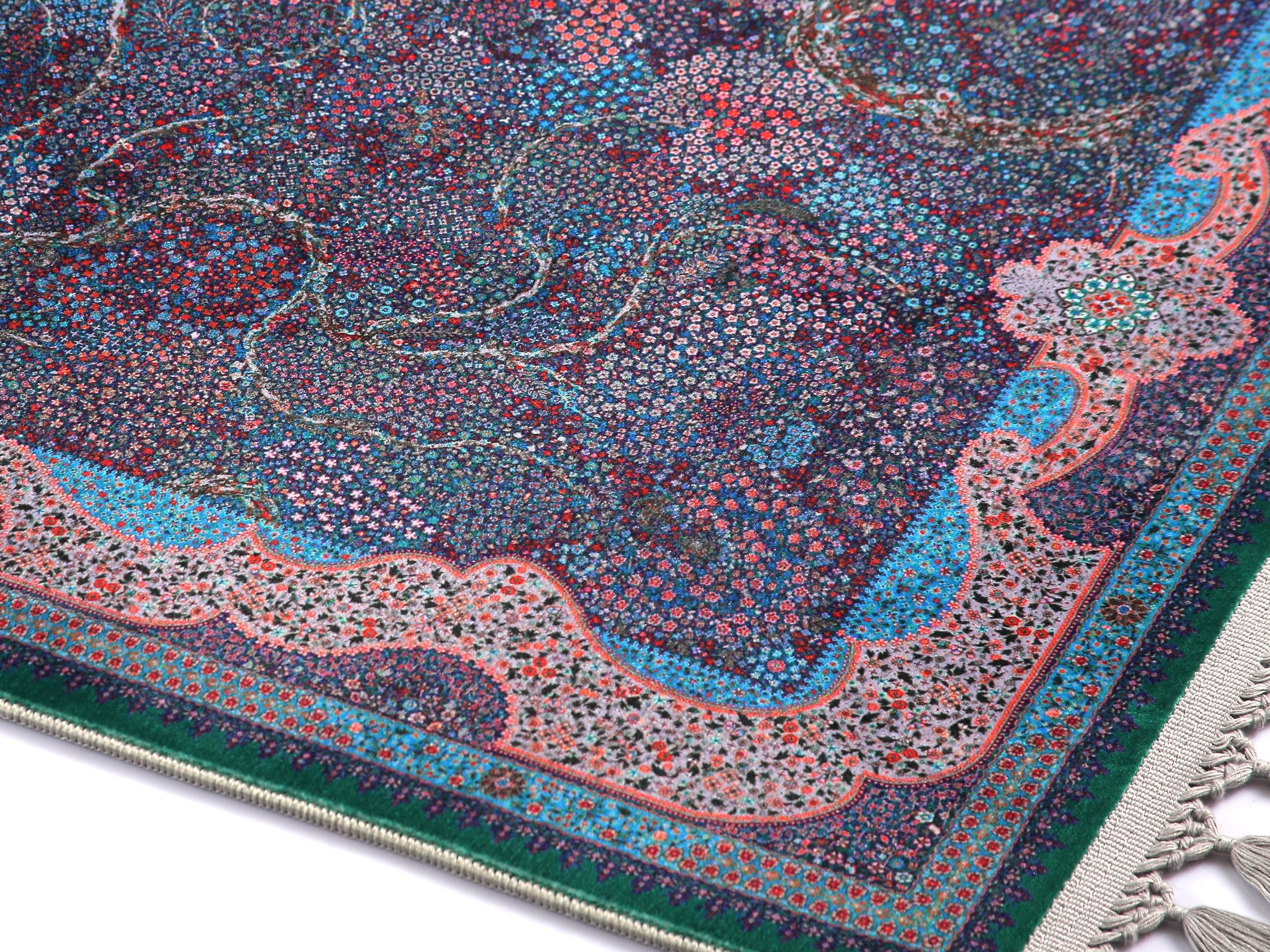 Prayer Mat Blue Tree of Life Prayer Rug: Soft Silky Luxury Islamic Gift - image 4