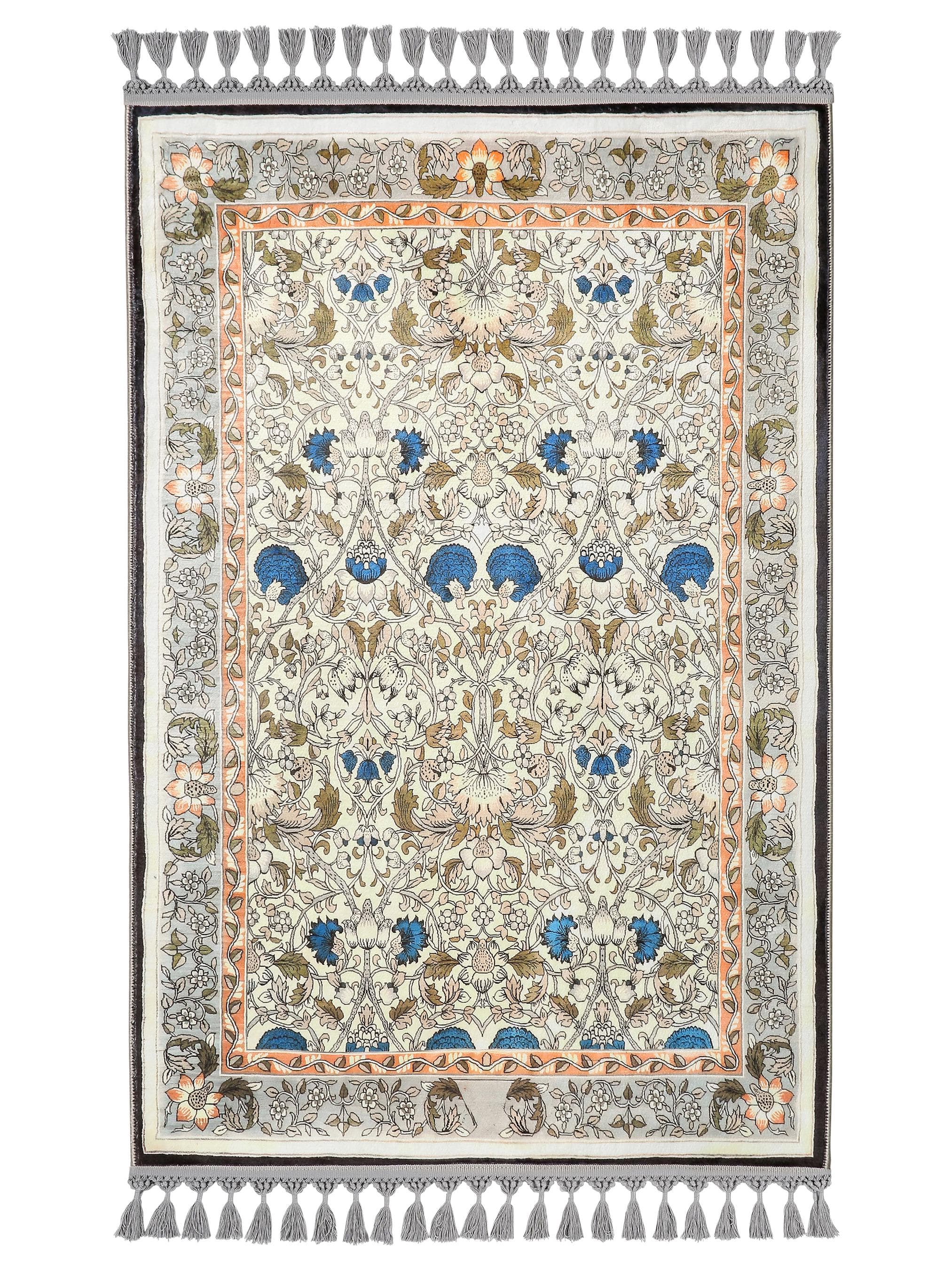 Prayer Mat Turkish Blue Floral Personalized Prayer Rug Soft Silky Islamic Muslim gebetsmatte