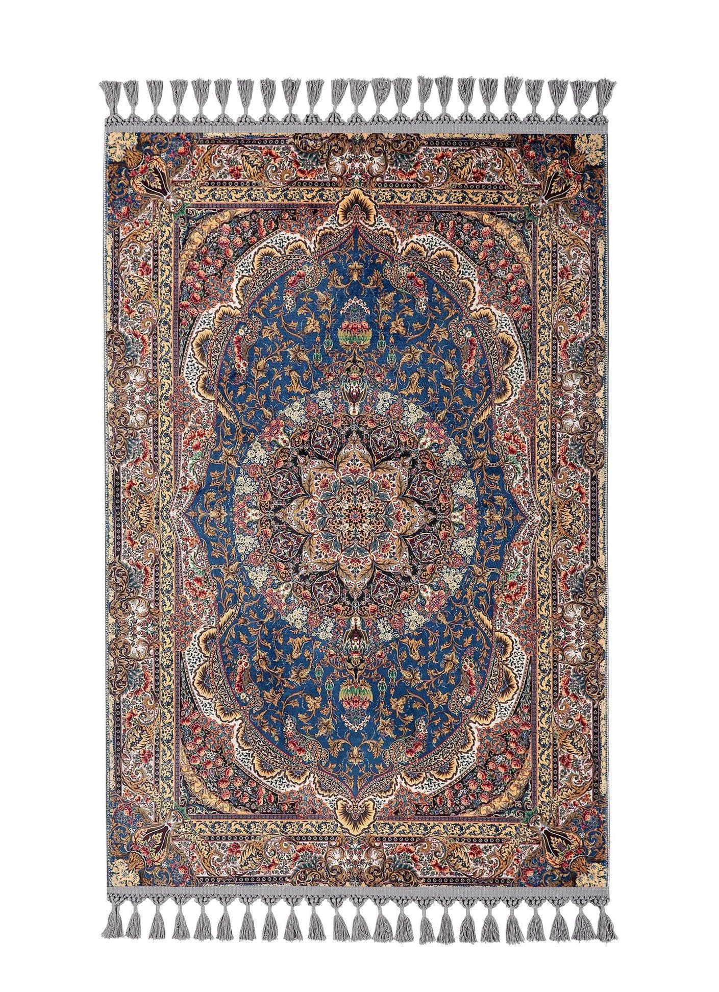 Prayer Mat | Blue Soft Silky Surface | Personalized Turkish Prayer Rug | Custom Islamic Gift