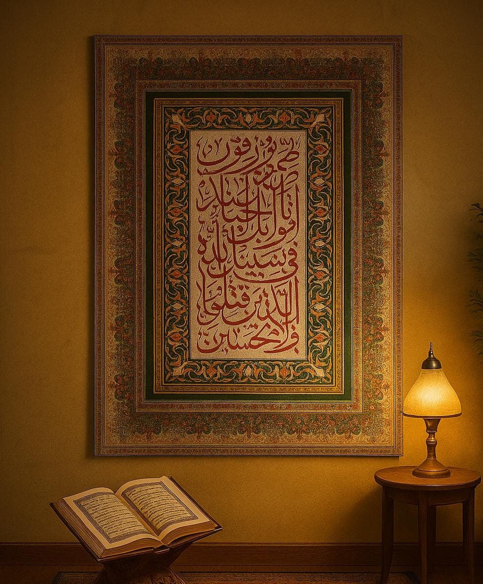 Islamic Wall Art: Arabic Calligraphy Quran Wall Hanging Rugs Prayer Room Decor Muslim Gift - image 5