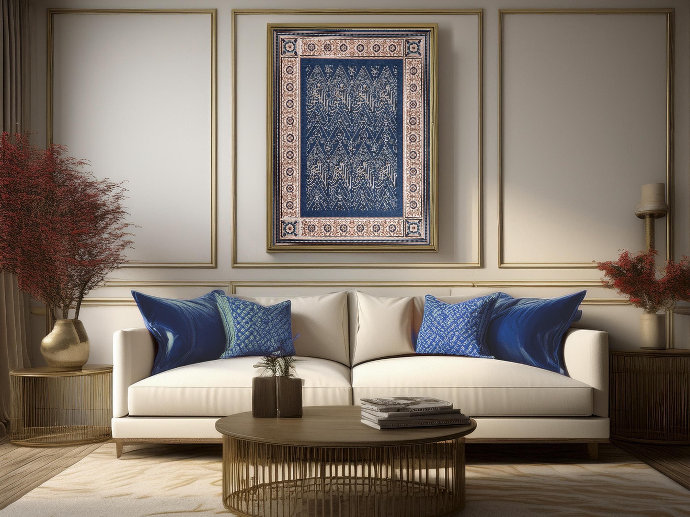 Islamic Wall Art: Shahada Arabic Calligraphy Quranic Wall Rugs Tapestry Muslim Home Gift - image 3