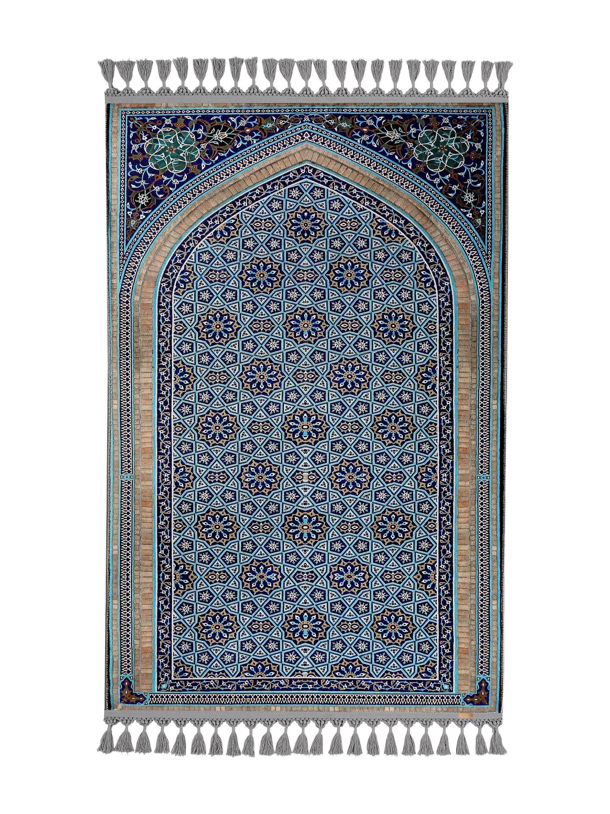 Blue Prayer Mat | Arabian Carpet | Personalized Turkish Prayer Rug | Islamic Gift