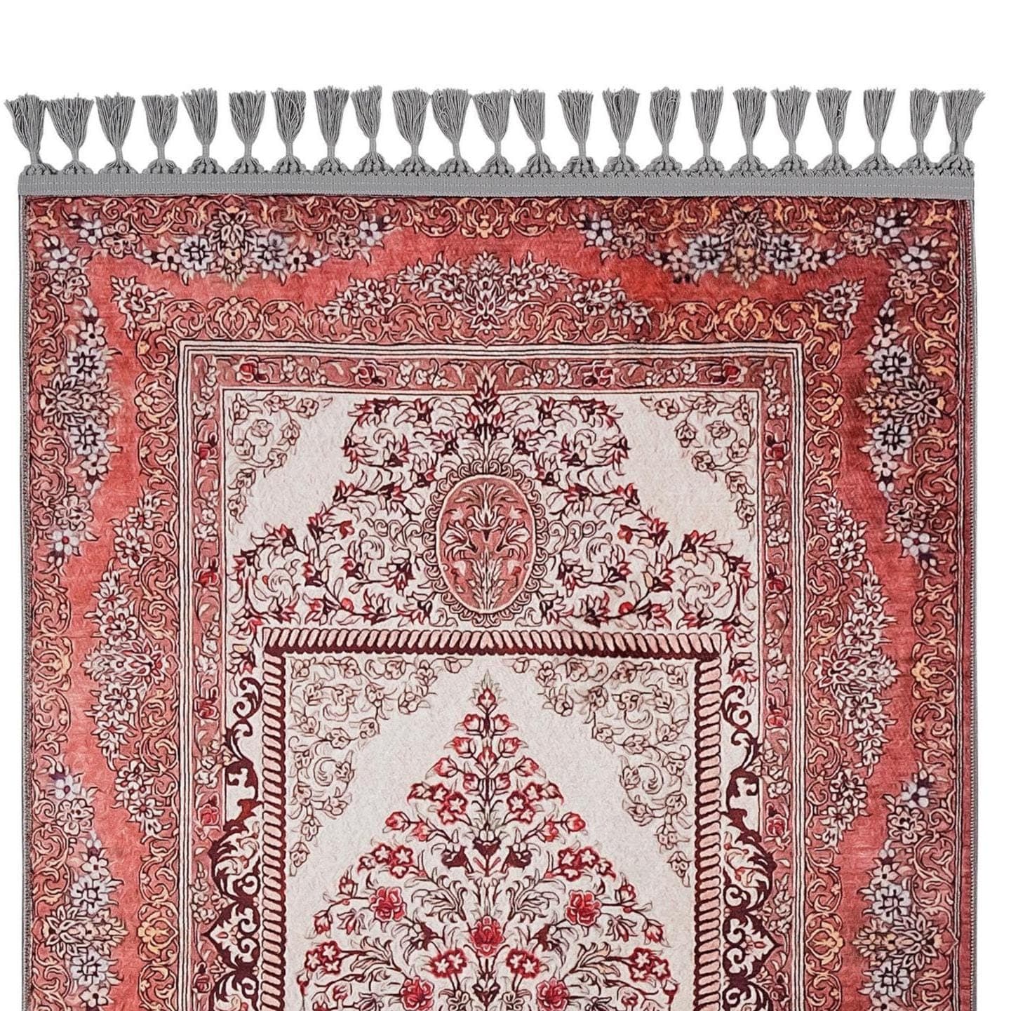 Prayer Mat & Floral Tree of Life Mihrab Prayer Rug: Soft Silky Luxury Gift - image 5