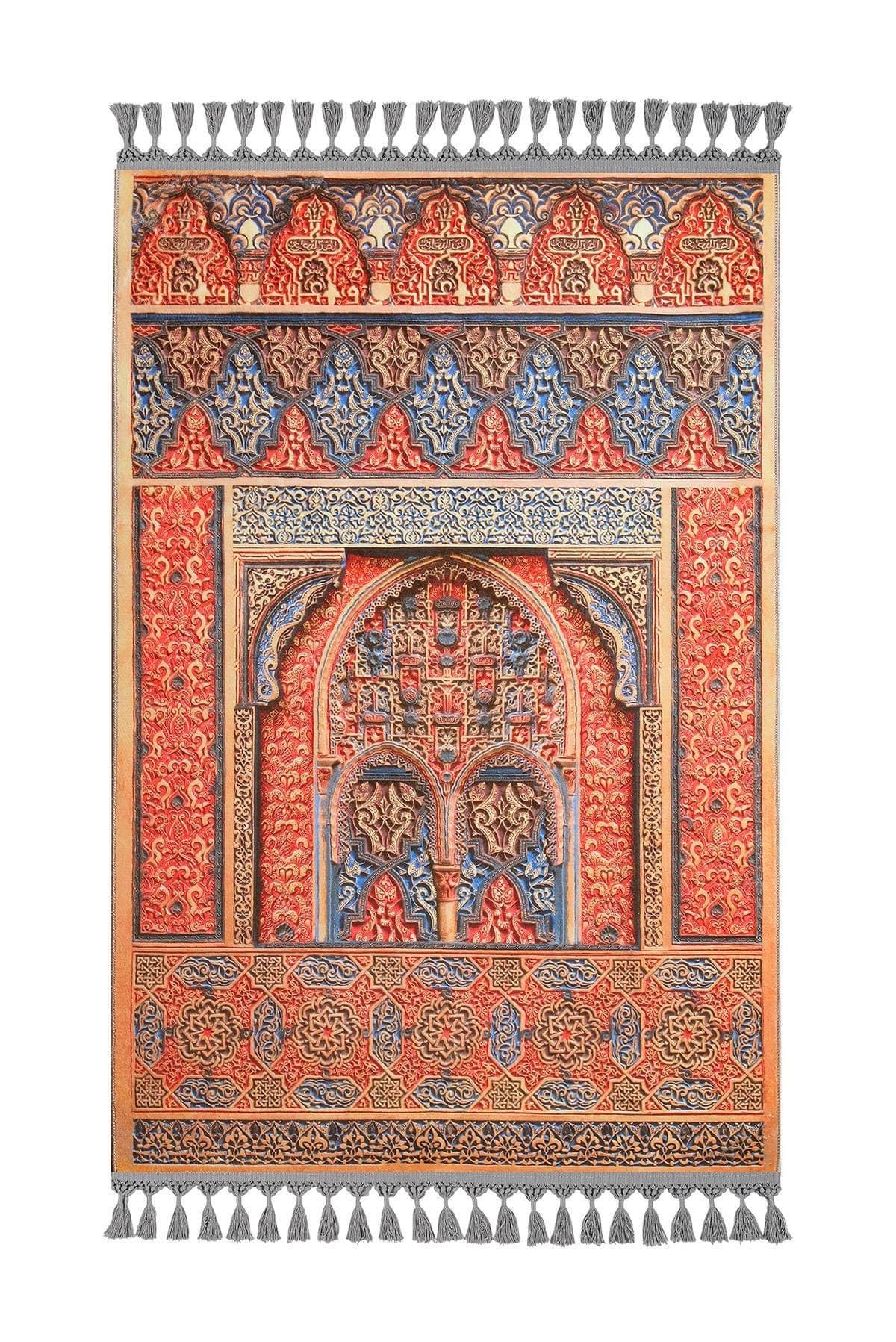 Prayer Mat & Islamic Mihrab Prayer Rug: Soft Silky Luxury Gift Arabian Carpet Islam