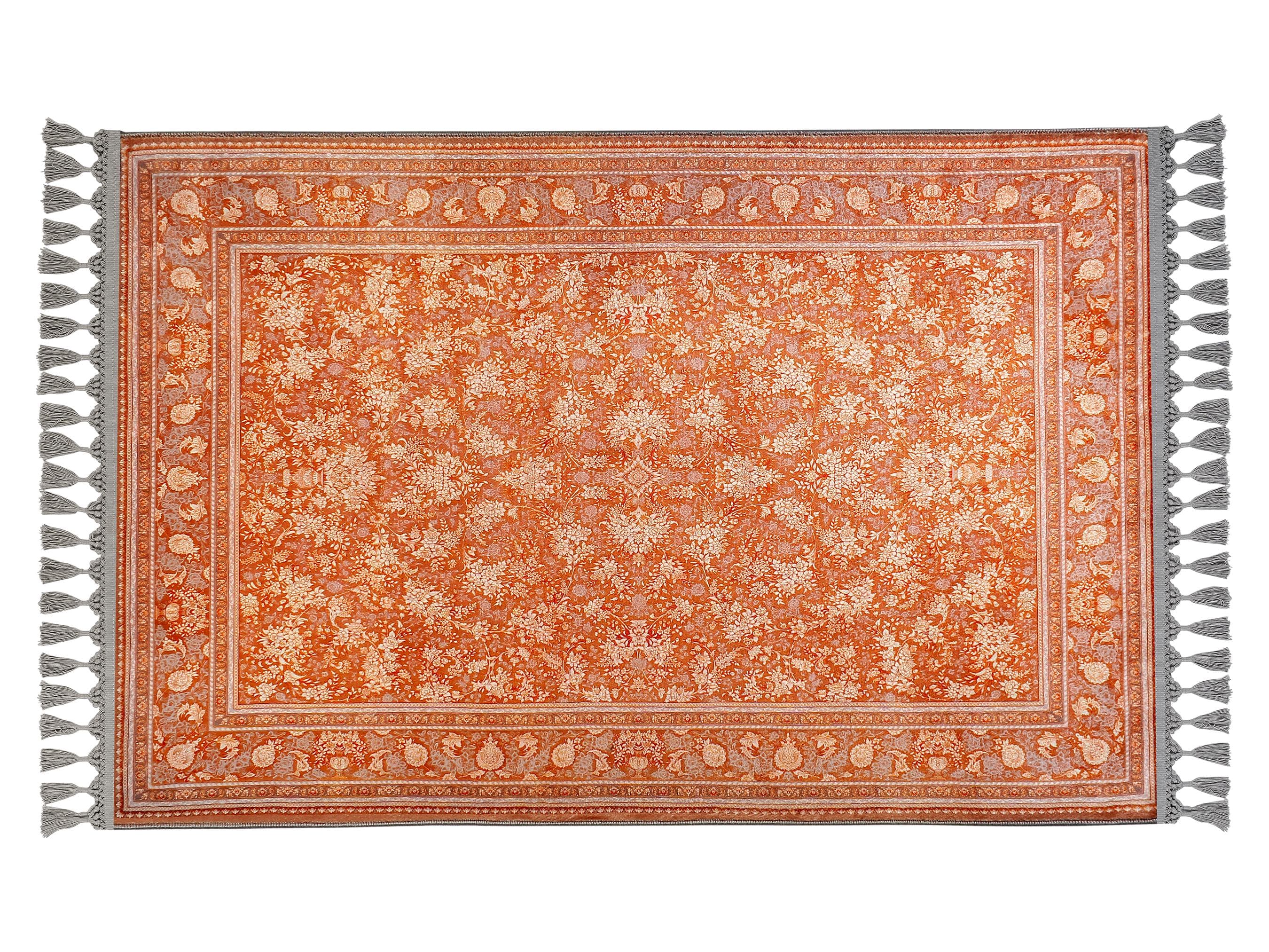 Prayer Mat Orange Floral Prayer Rug Soft Silky Personalized Muslim Gift Custom Islamic Rugs - image 3