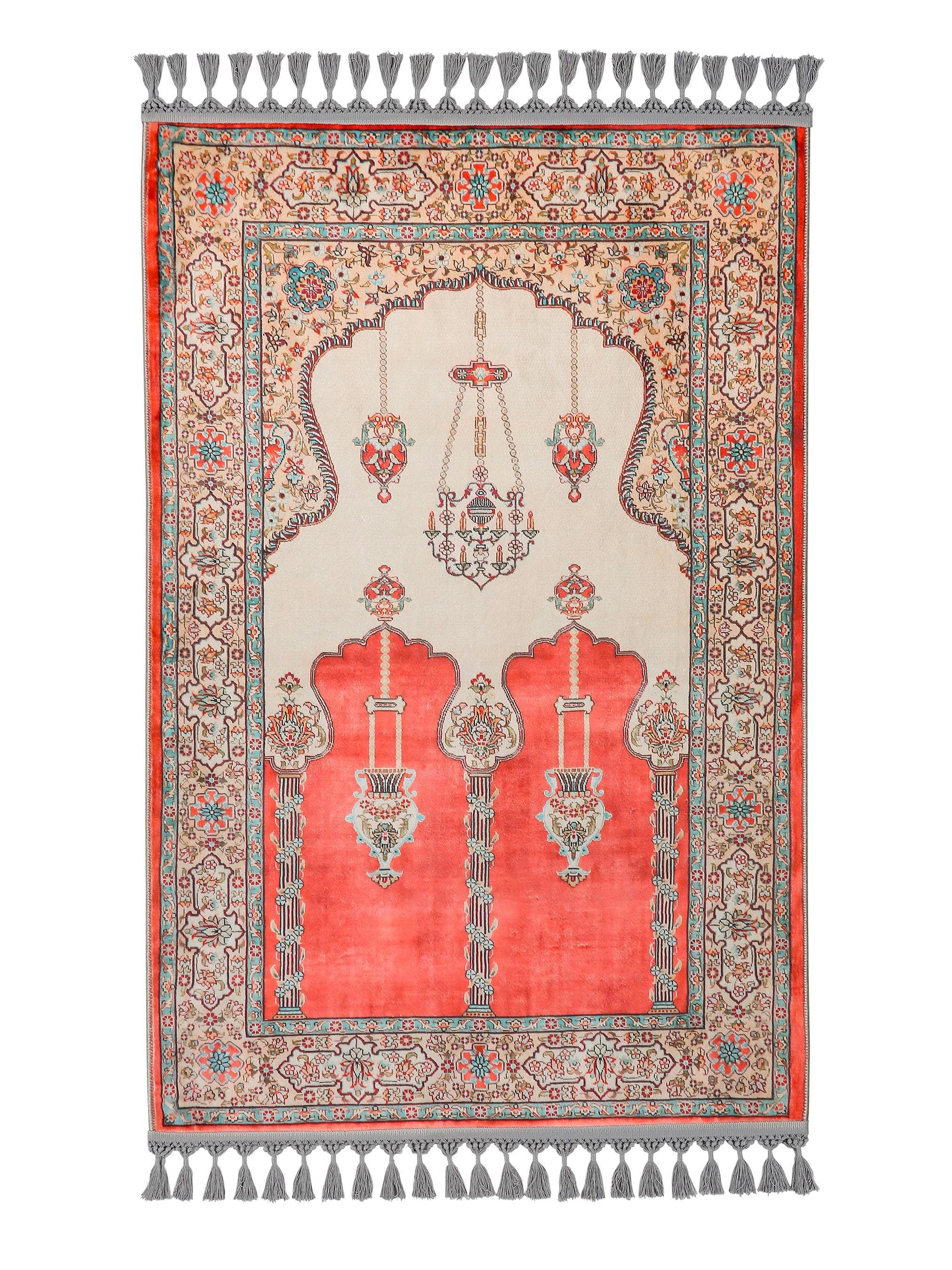 Prayer Mat Personalized Prayer Rug Islamic Mihrab Soft Silky Turkish Gebetsteppich