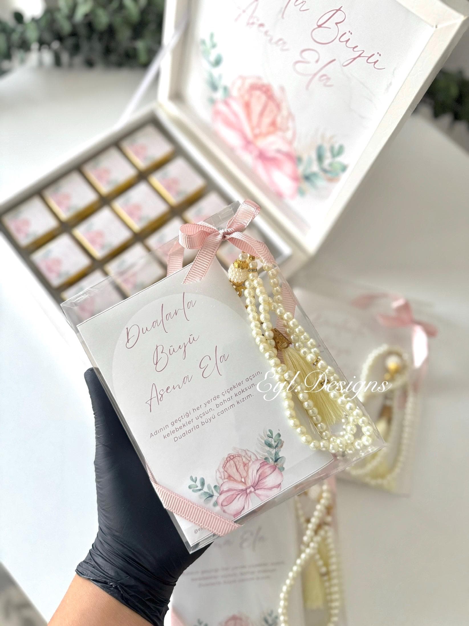 Wedding Favors, Baby Shower Gift , Baby Welcome Baby Gift, İslamic gift, rosary gift, custom Quranic chapters