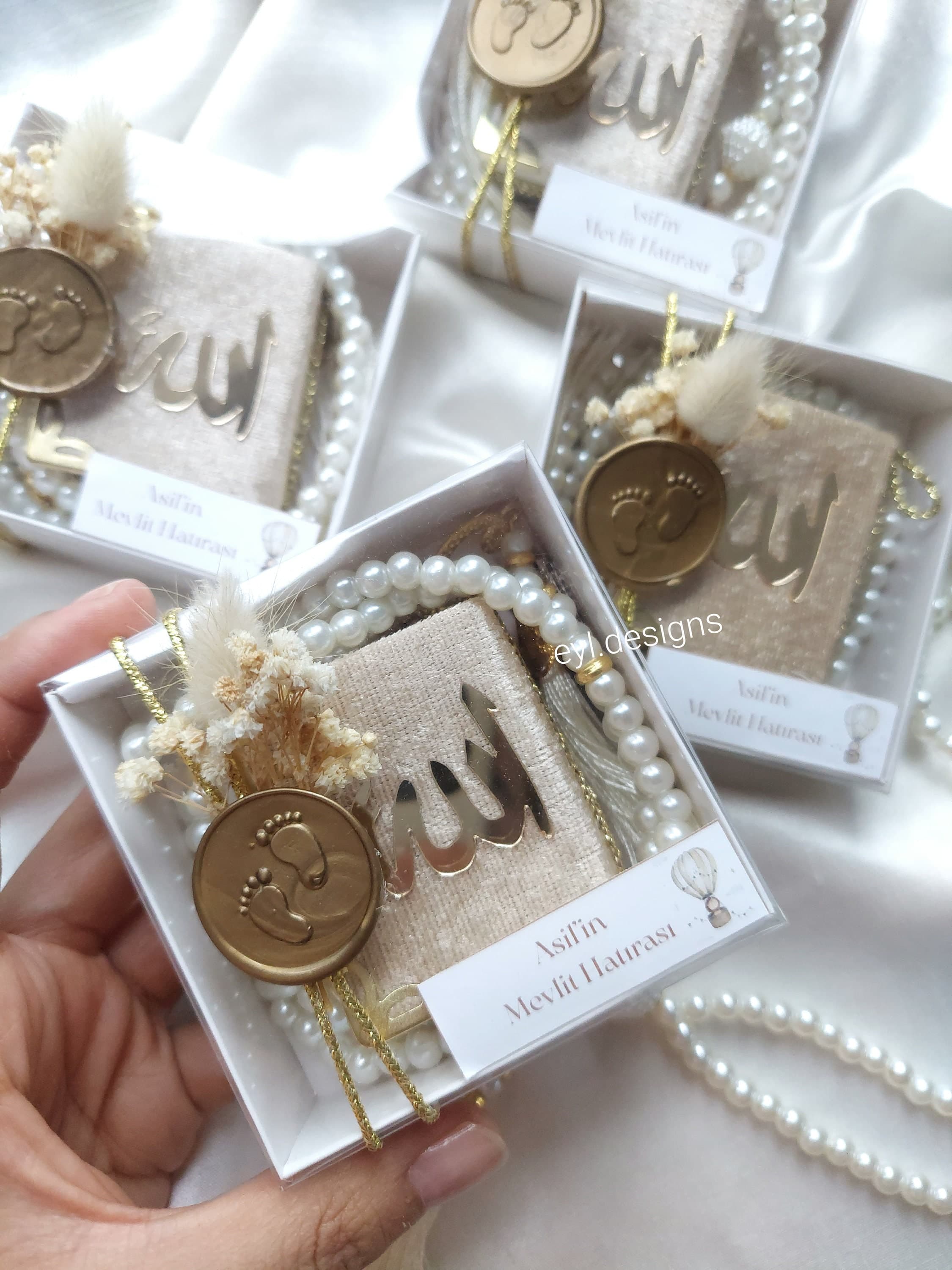 Wedding Favors, Baby Shower Gift , Baby Welcome Baby Gift, İslamic gift, rosary gift, custom Quranic chapters