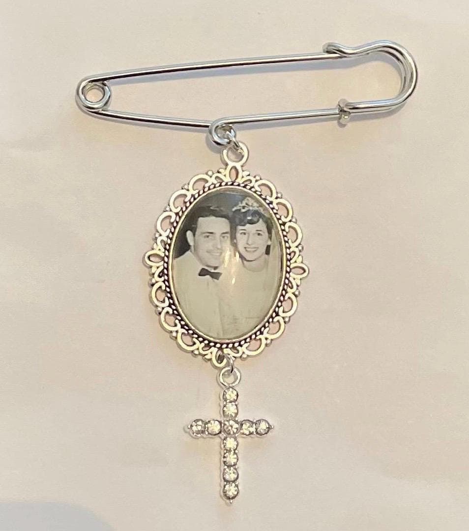Personalized Brides Flower Bouquet Memory Picture Charm