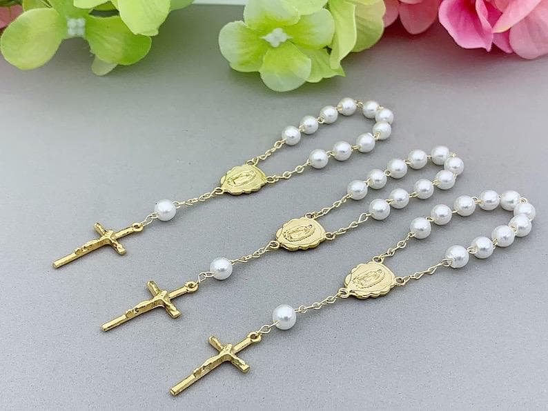10 Mini Rosaries/Baptism Favors/Communion Favors/Confirmation Gift