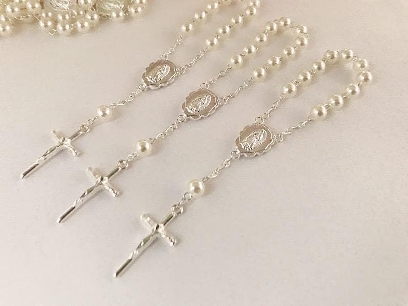 10 Mini Rosaries/Baptism Favors/Communion Favors/Confirmation Gift - image 3