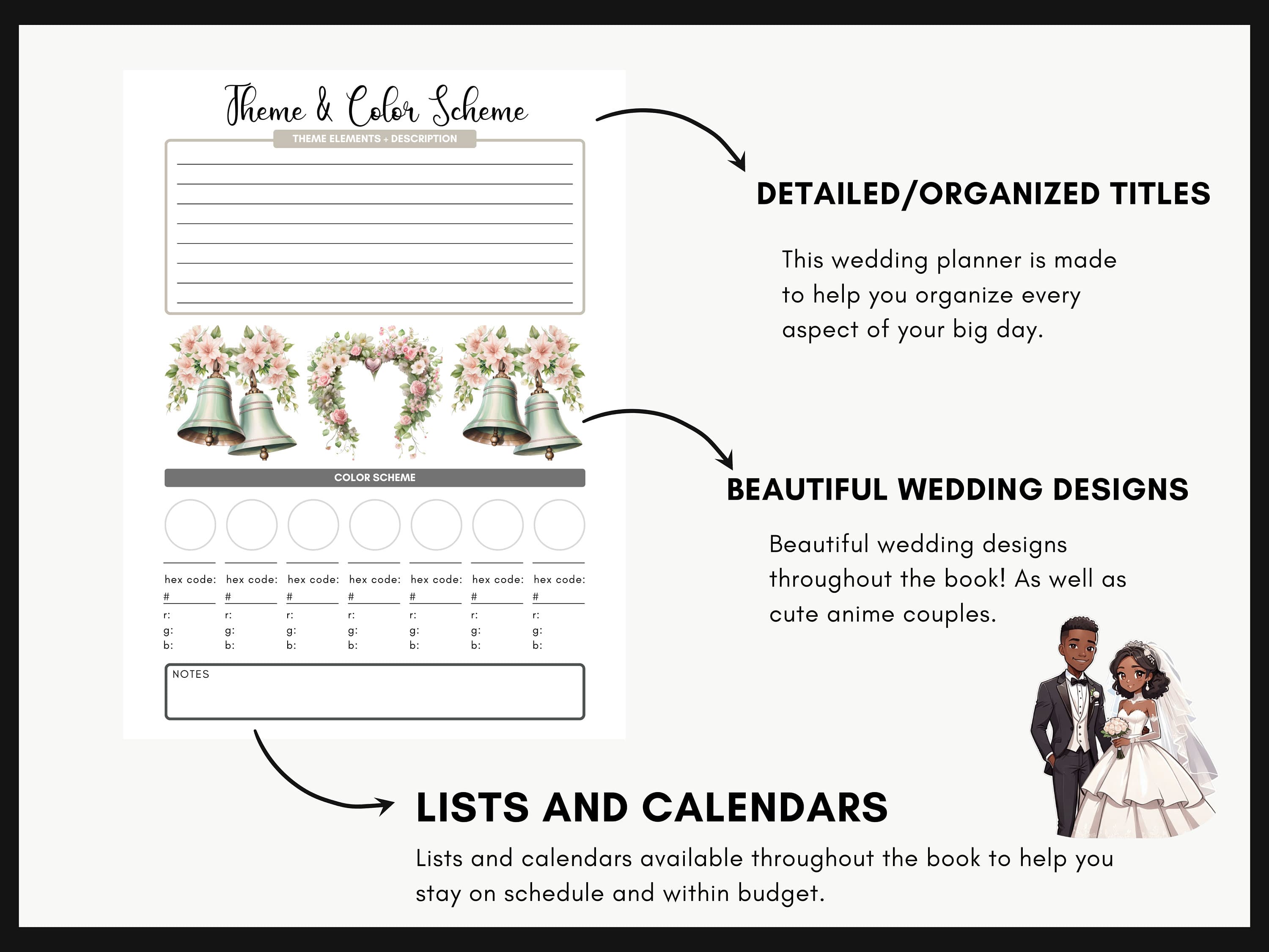 Customizable Wedding Planner Kit: Bride-to-Be Organizer (PDF Download) - image 3