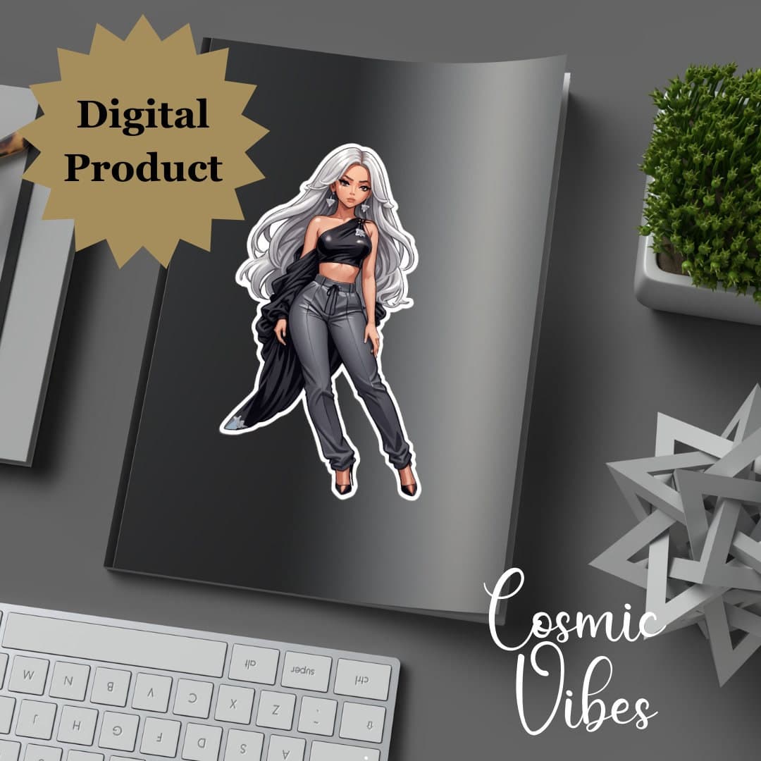 Fashion Doll Vinyl Sticker: Glossy Laptop Decal - image 5