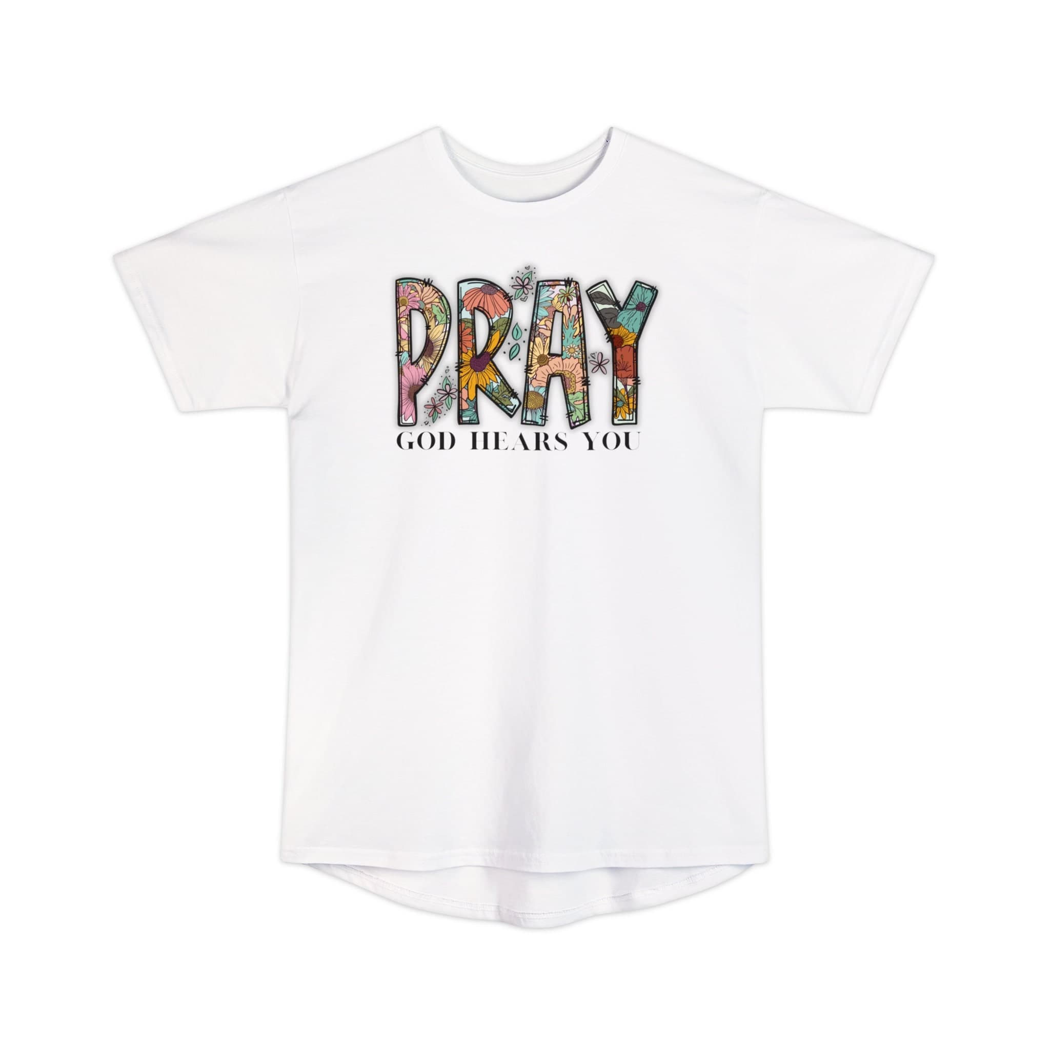 Pray God Hears You Graphic T-Shirt: Floral Faith Tee - image 5