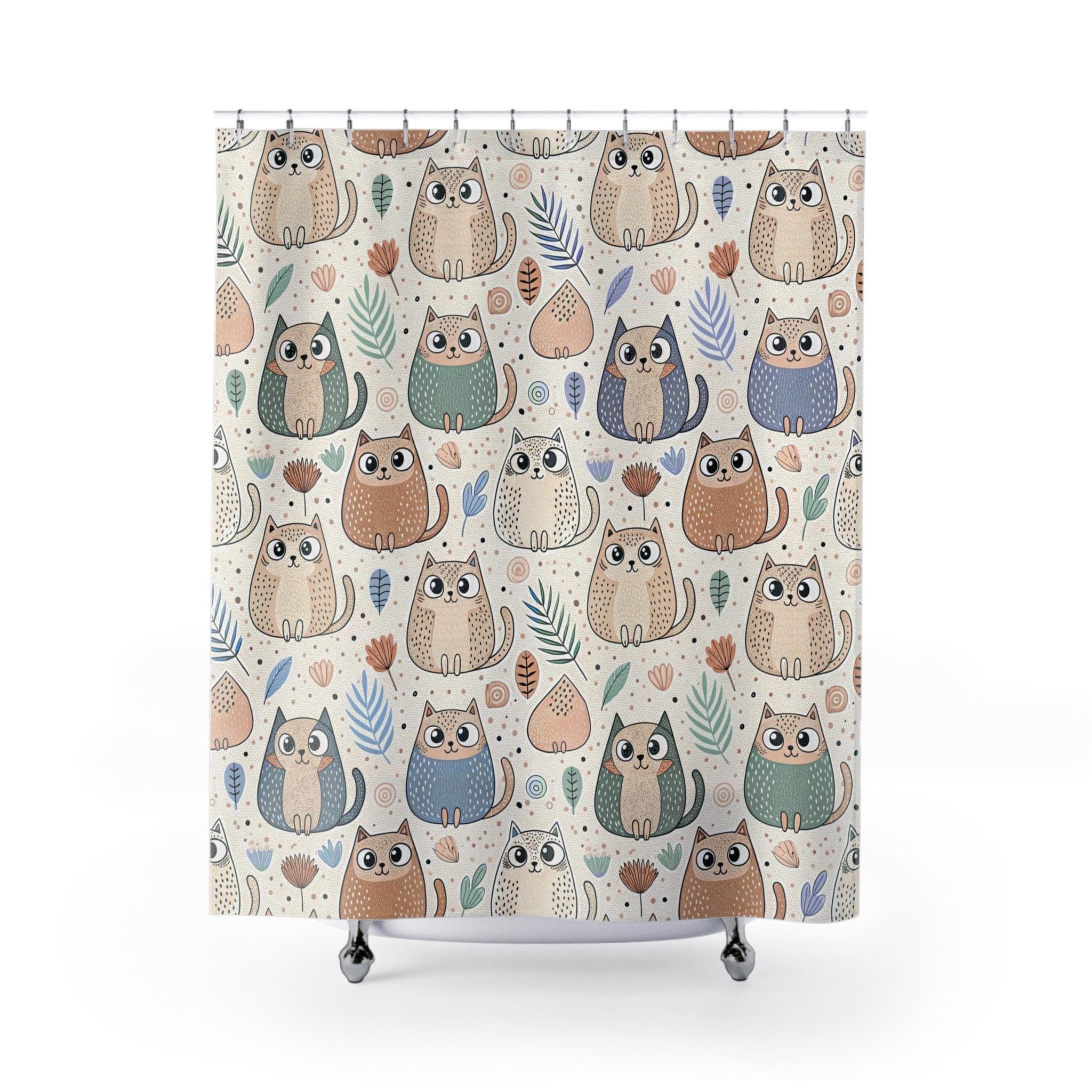 Whimsical Owl Shower Curtain | Pastel Woodland Bathroom Decor - image 2