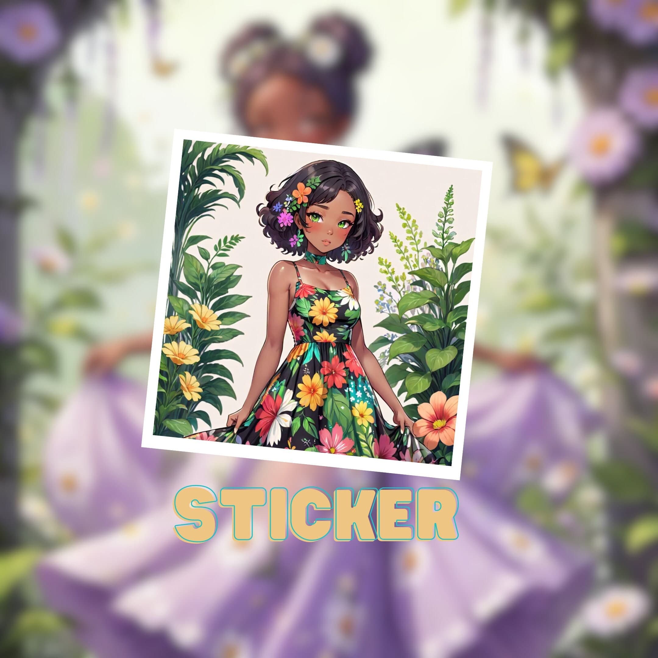 Purple Fairy Princess Sticker: Floral Garden Laptop Decal - image 3