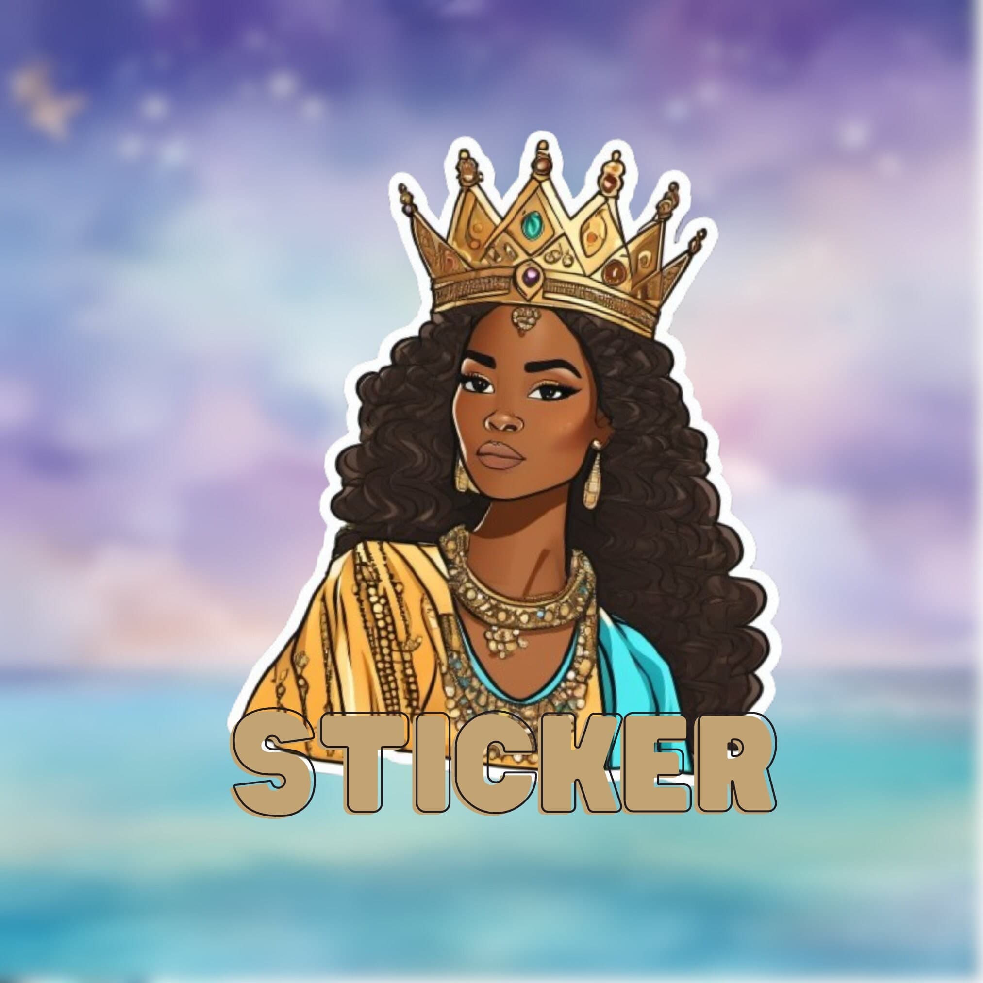nubian queen cartoon sticker