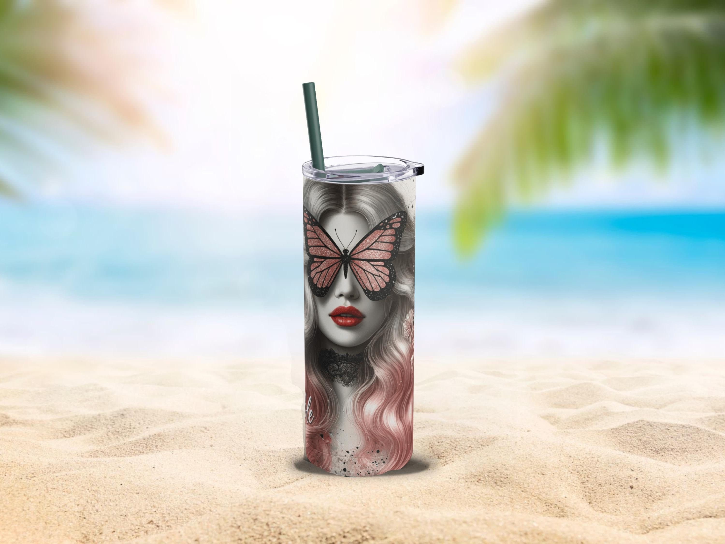 Butterfly Woman Tumbler: Positive Affirmations Stainless Steel Cup