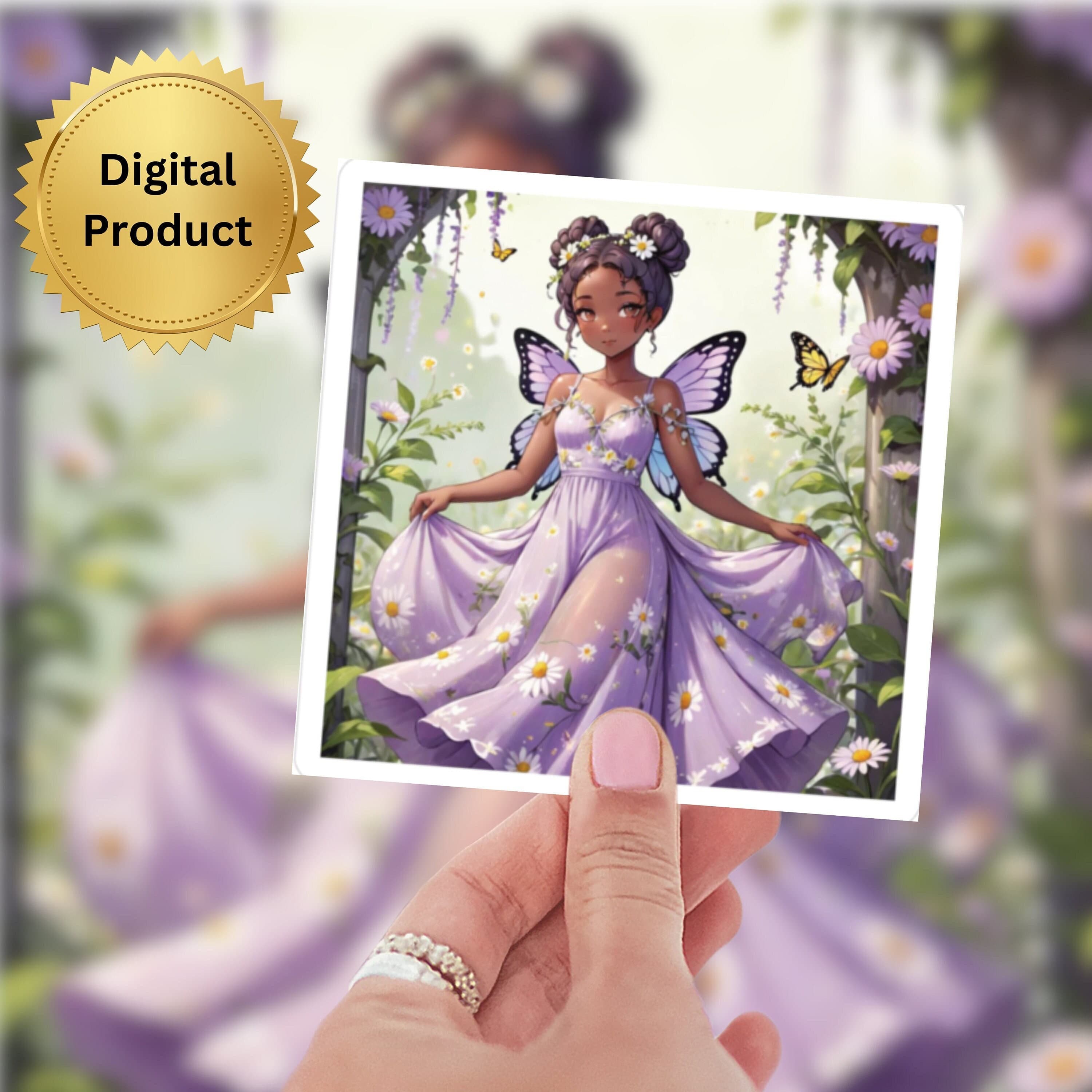 Fairy Garden Daisy Princess Sticker Digital Download