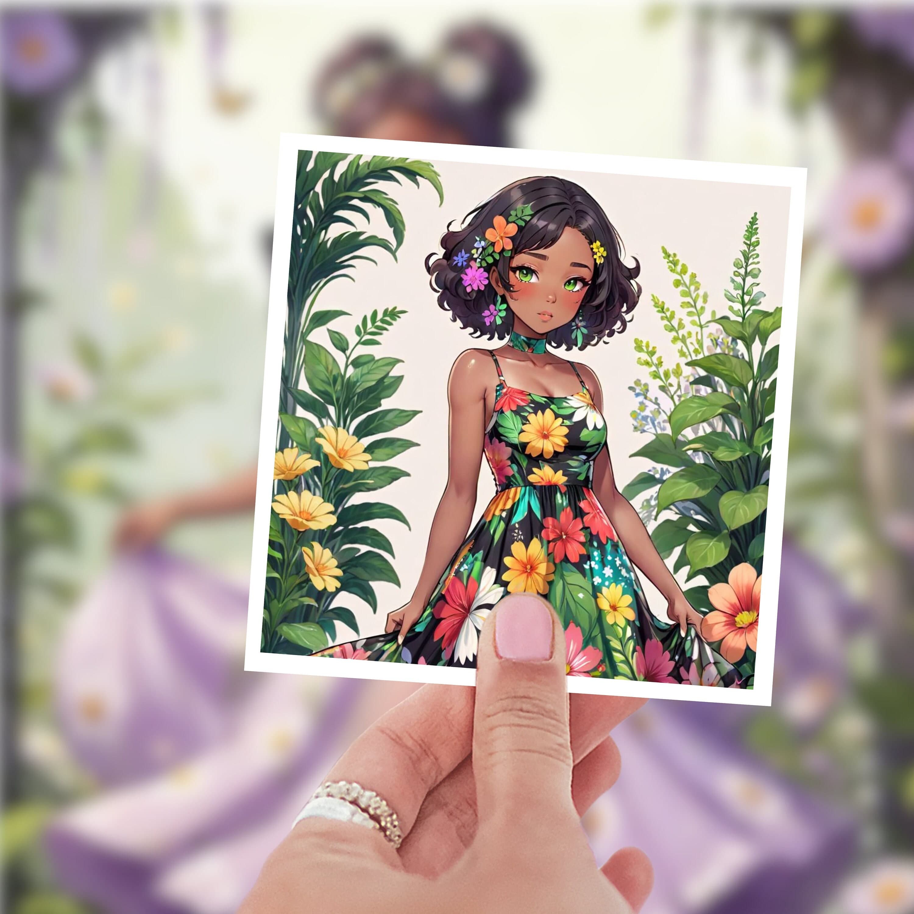 Purple Fairy Princess Sticker: Floral Garden Laptop Decal